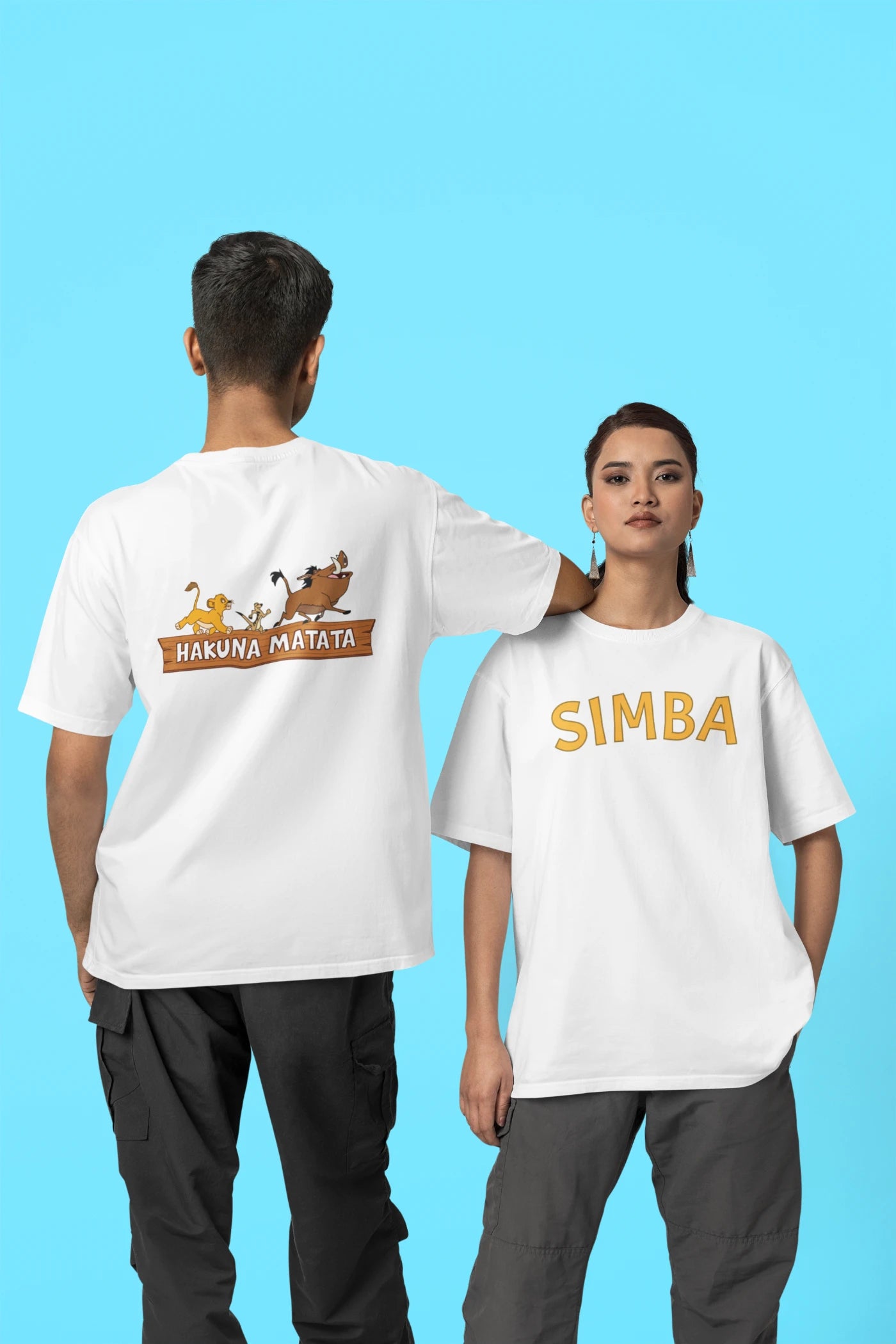 Lion King - Hakuna Matata Simba (print op voor- en achterkant) Oversized T-shirt
