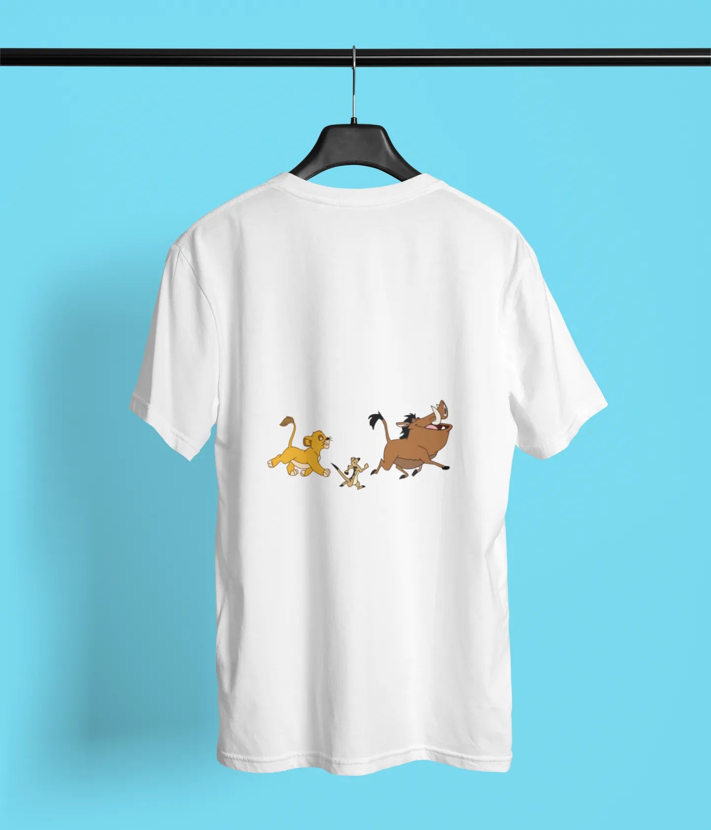 lion king simba pumbaa timon back print t shirt white
