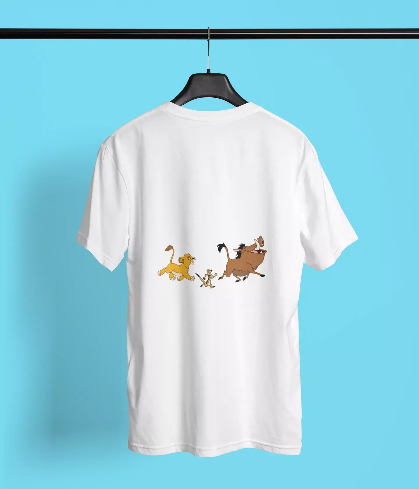 lion king simba pumbaa timon back print t shirt white