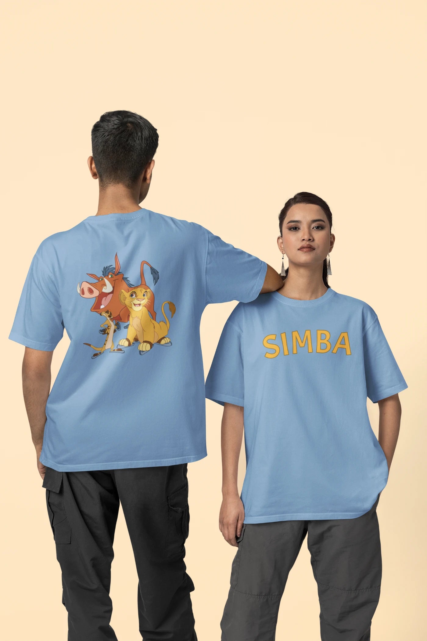 Lion King - Simba (print op voor- en achterkant) Oversized T-shirt