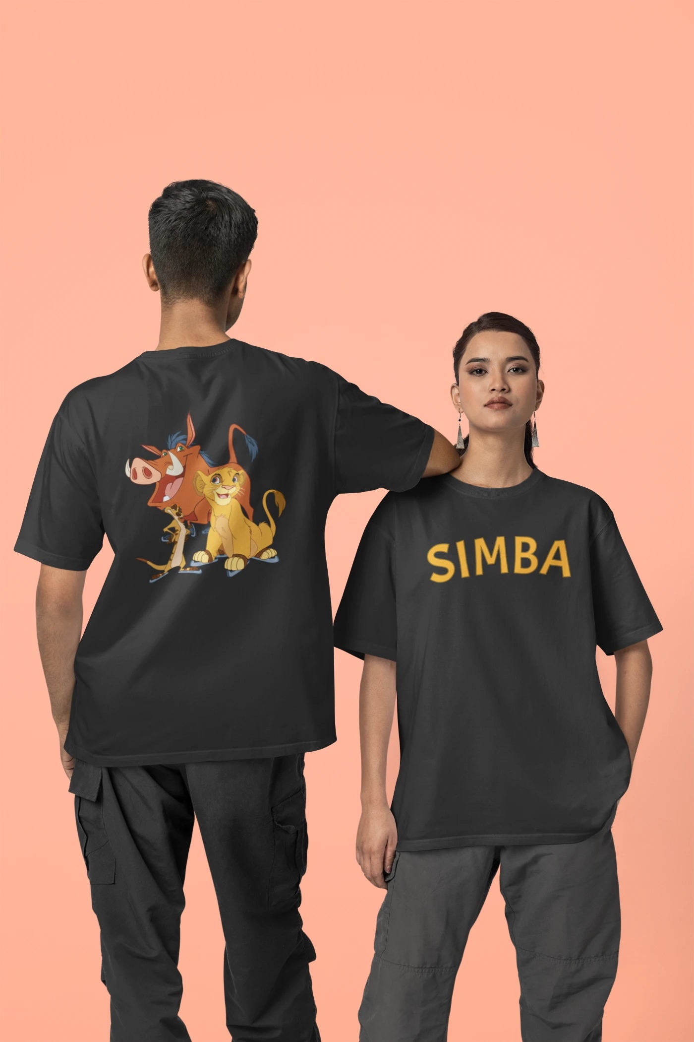 Lion King - Simba (print op voor- en achterkant) Oversized T-shirt