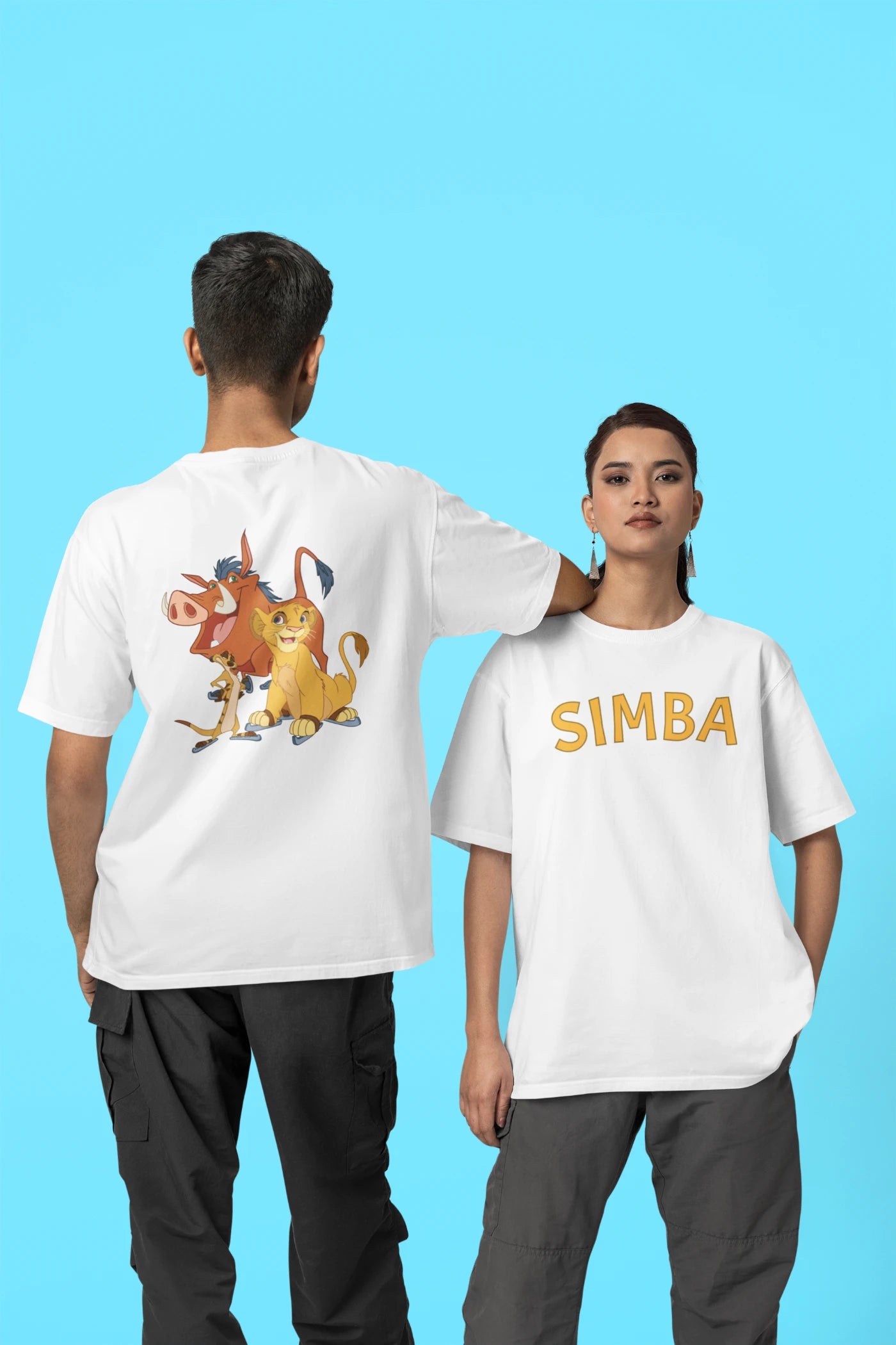Lion King - Simba (print op voor- en achterkant) Oversized T-shirt