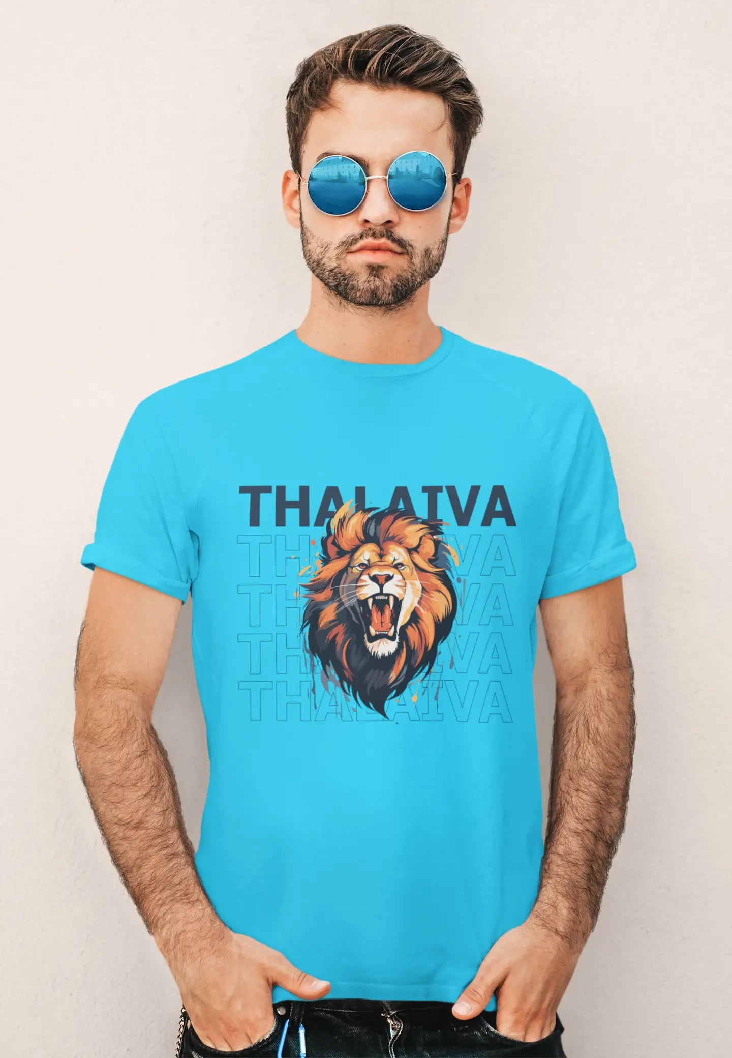 MS Dhoni Thalaiva Lion Roar T-shirt
