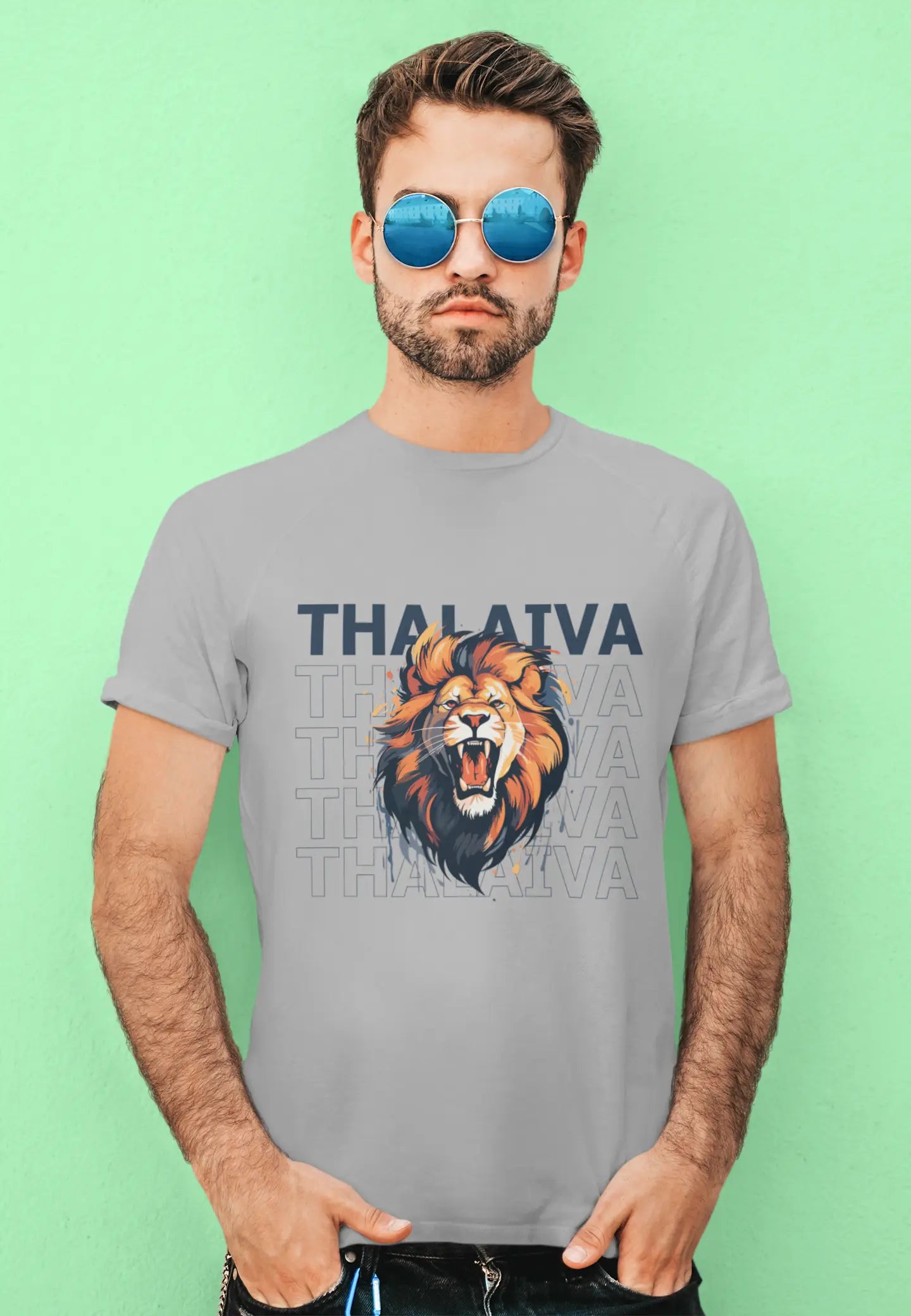 MS Dhoni Thalaiva Lion Roar T-shirt
