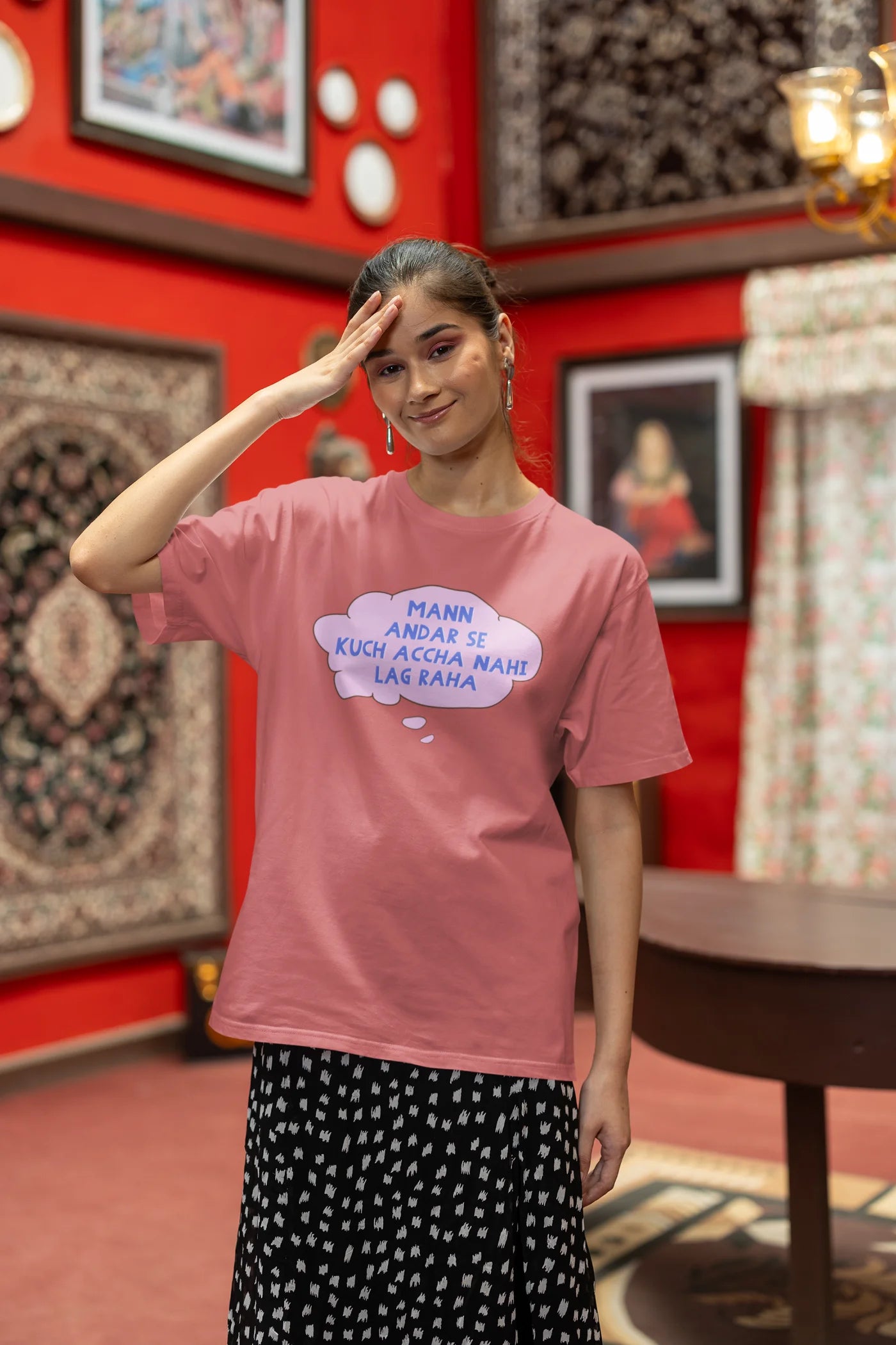 Mann andar se kuch accha nahi lag raha Oversized T-Shirt