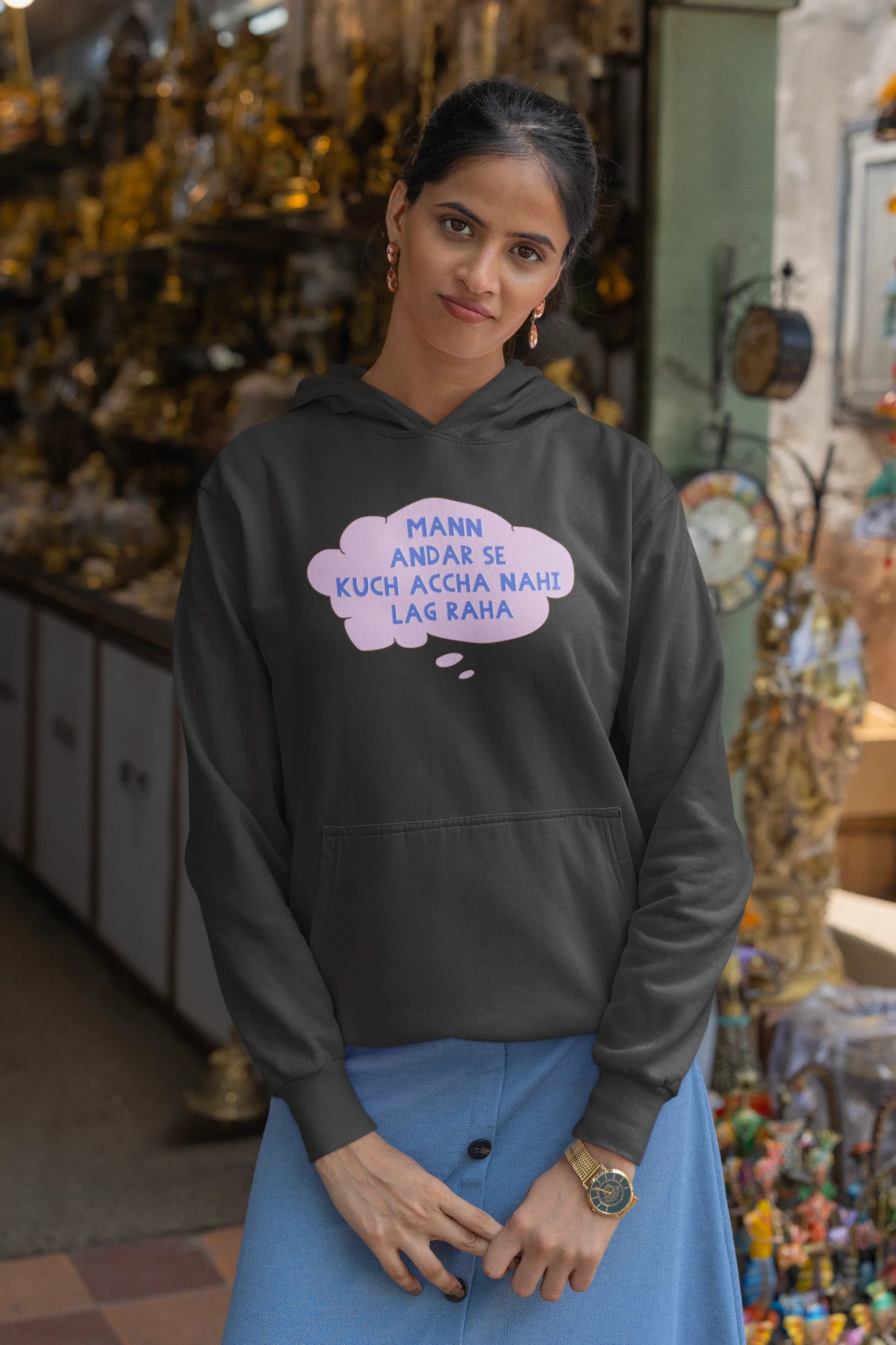 Mann andar se kuch accha nahi lag raha Unisex Hoodie