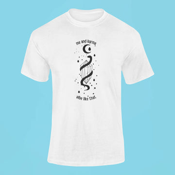 me and karma vibe like that t shirt 2 white
