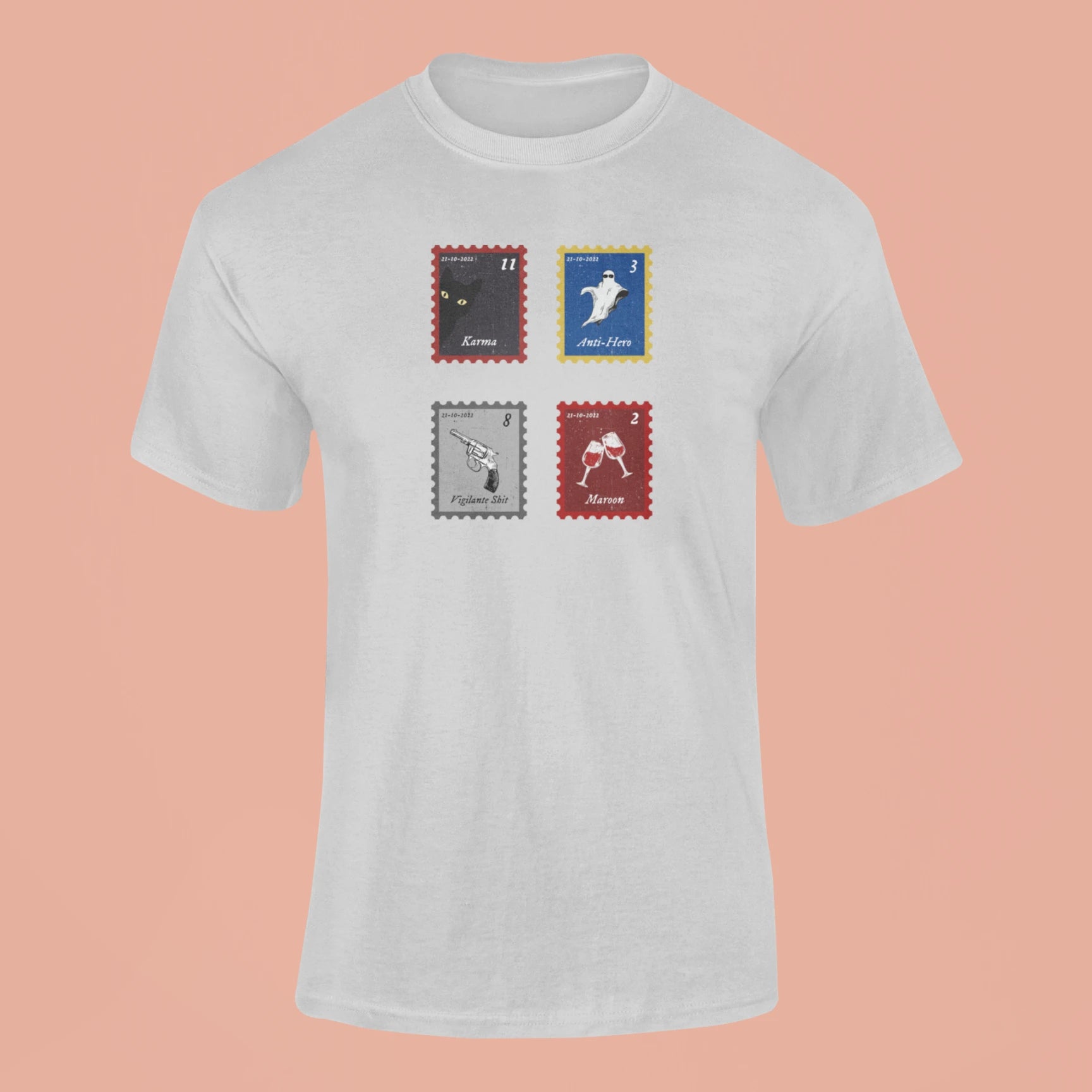 midnights song stamps karma t shirt grey