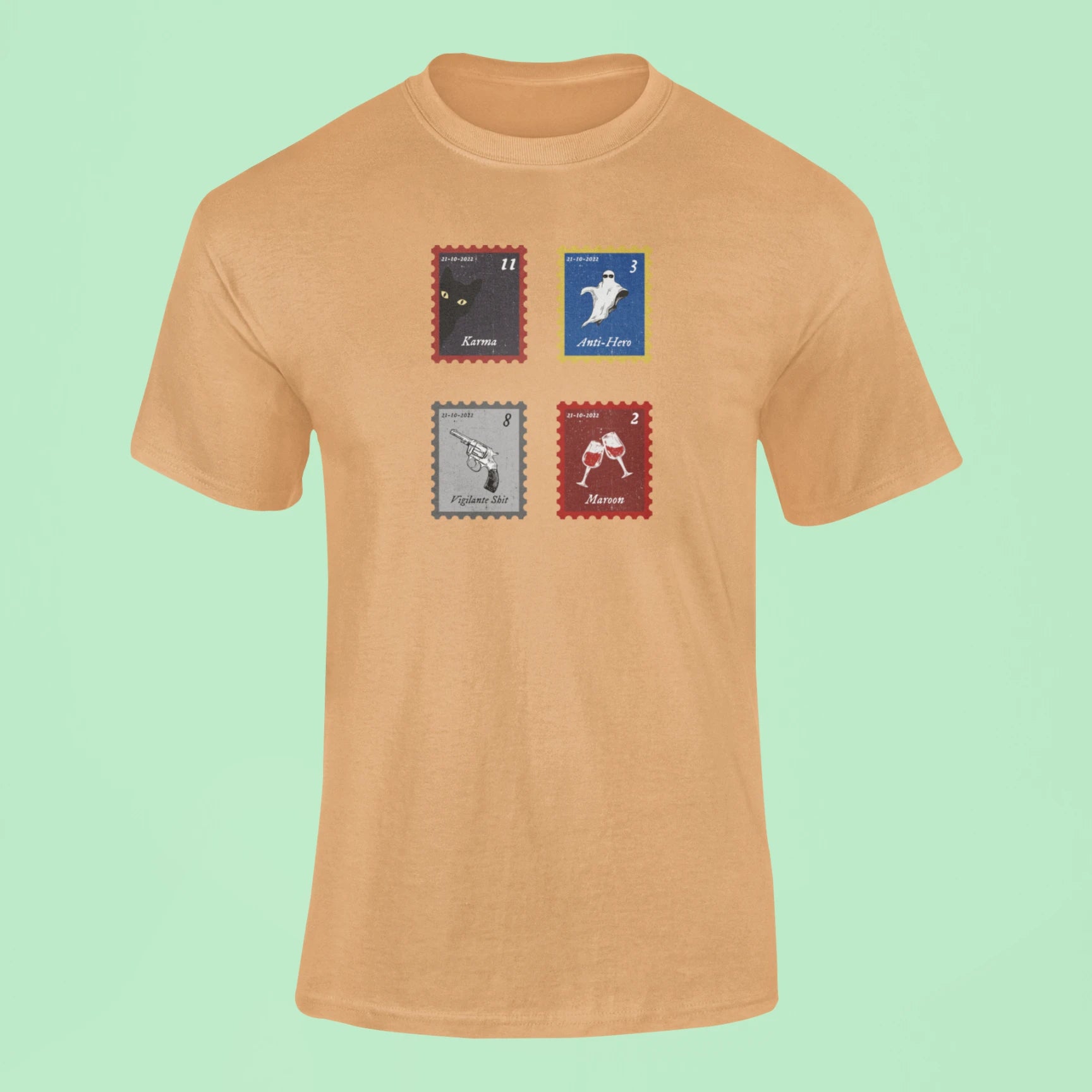 midnights song stamps karma t shirt mustard yellow