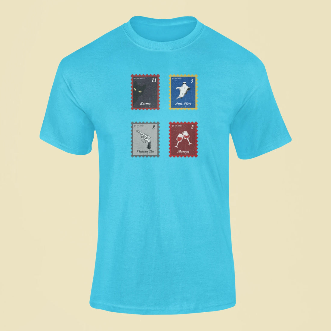 midnights song stamps karma t shirt white