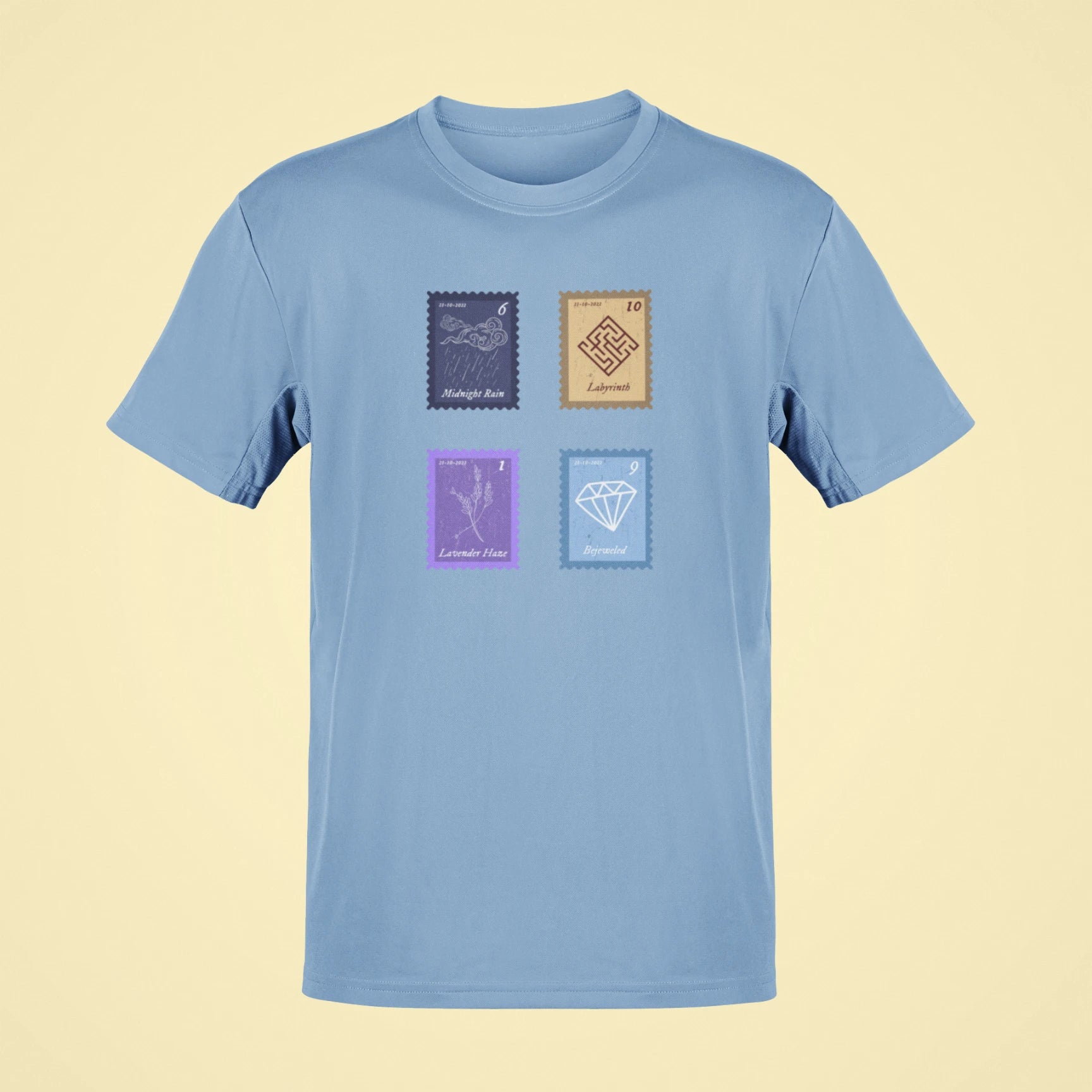 midnights song stamps midnight rain oversized t shirt baby blue