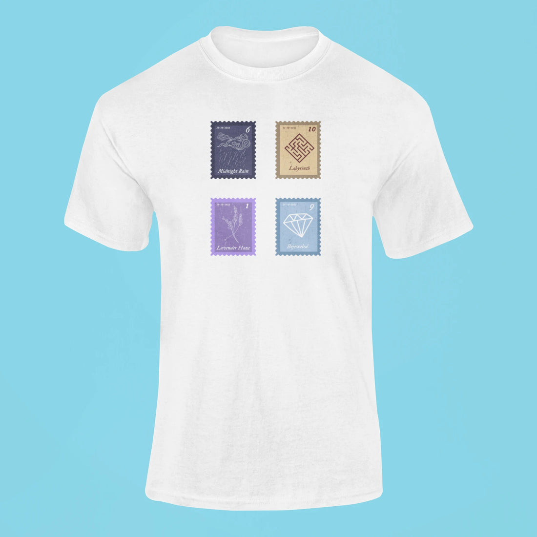 midnights song stamps midnight rain t shirt pink