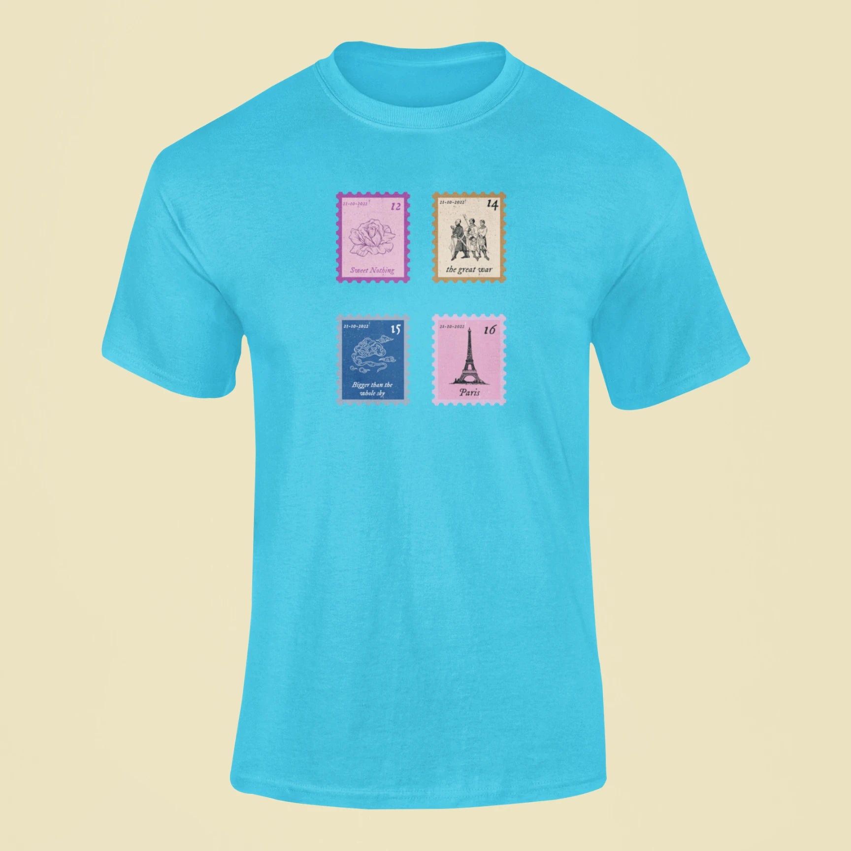 midnights song stamps sweet nothing t shirt sky blue