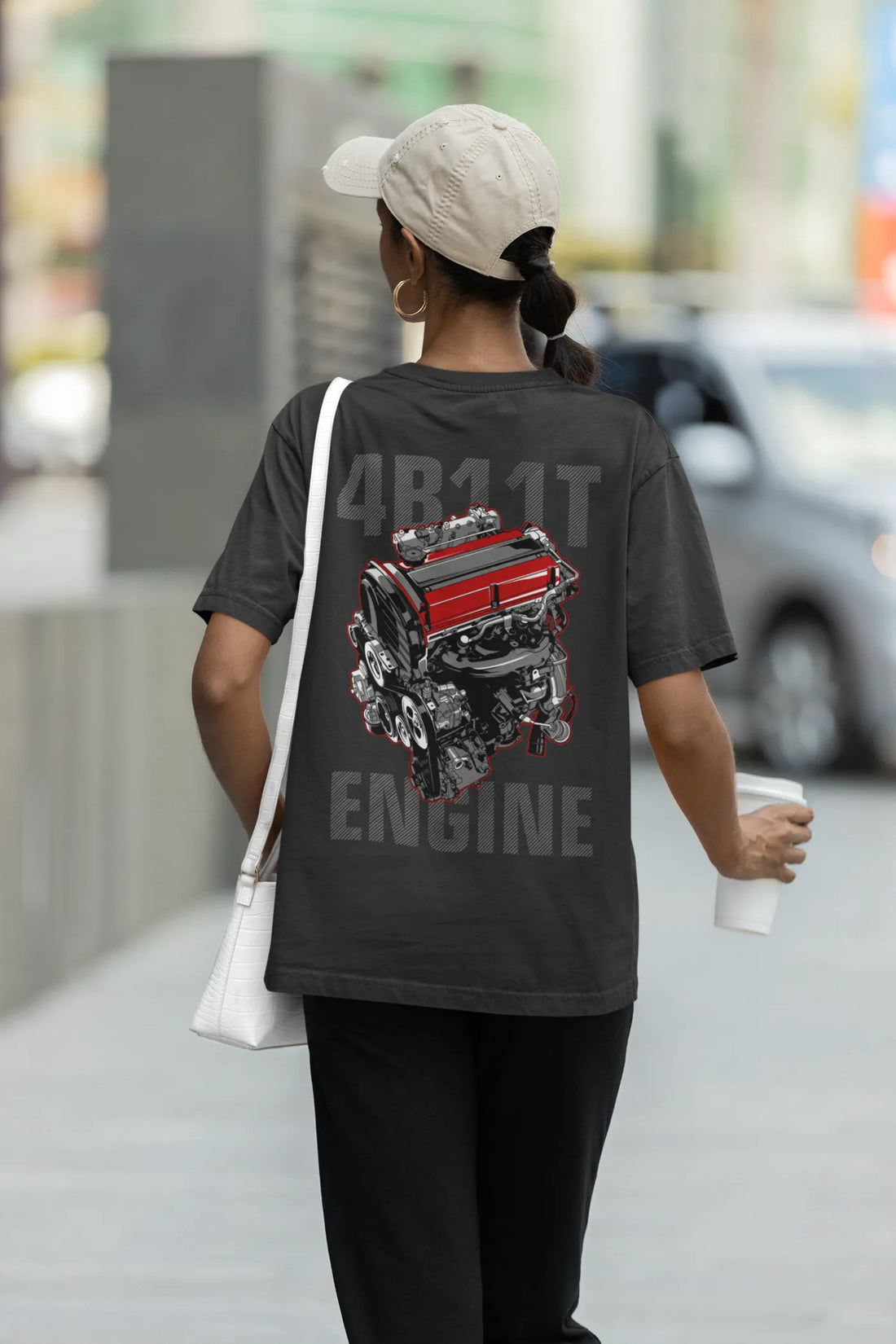 Mitsubishi Lancer Evolution 4B11T Engine Oversized T-Shirt