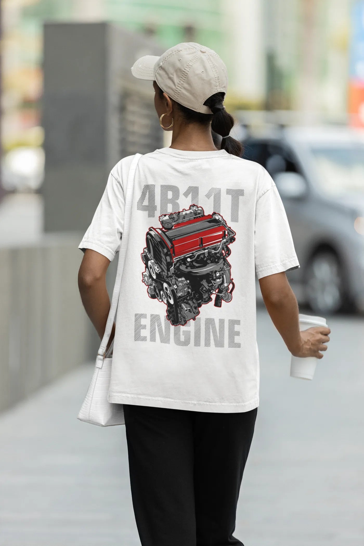 Mitsubishi Lancer Evolution 4B11T Engine Oversized T-Shirt