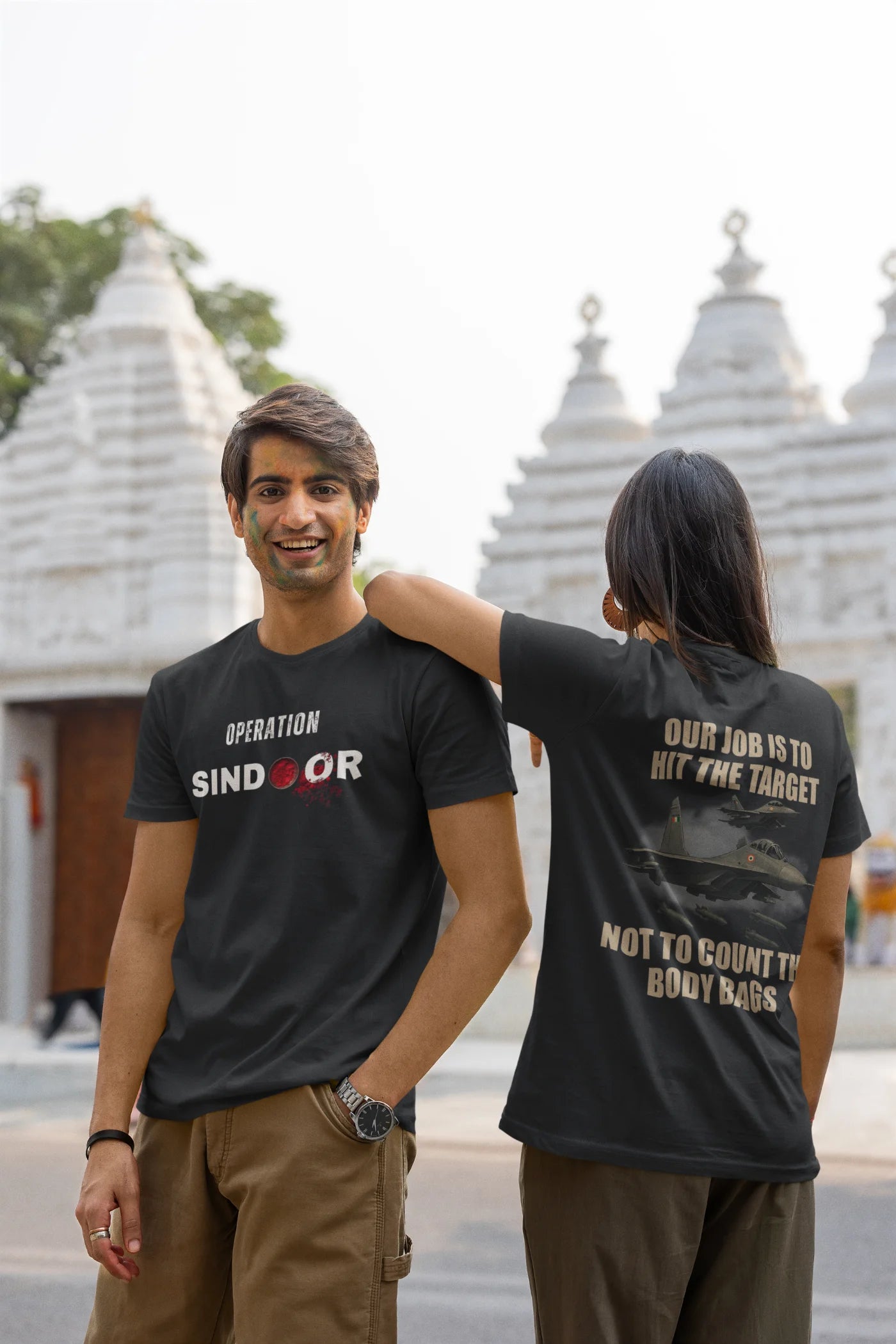 Operatie Sindoor - Onze taak is om het doelwit te raken, niet om de lijkenzakken te tellen (voor- en achterkant) T-shirt