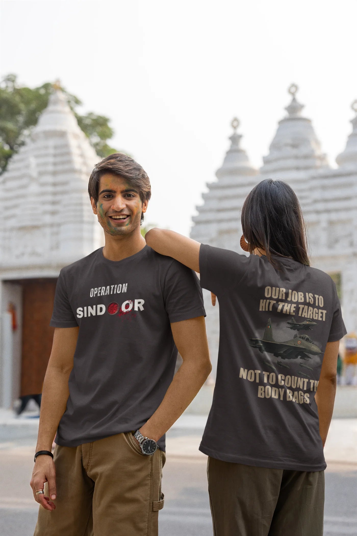 Operatie Sindoor - Onze taak is om het doelwit te raken, niet om de lijkenzakken te tellen (voor- en achterkant) T-shirt