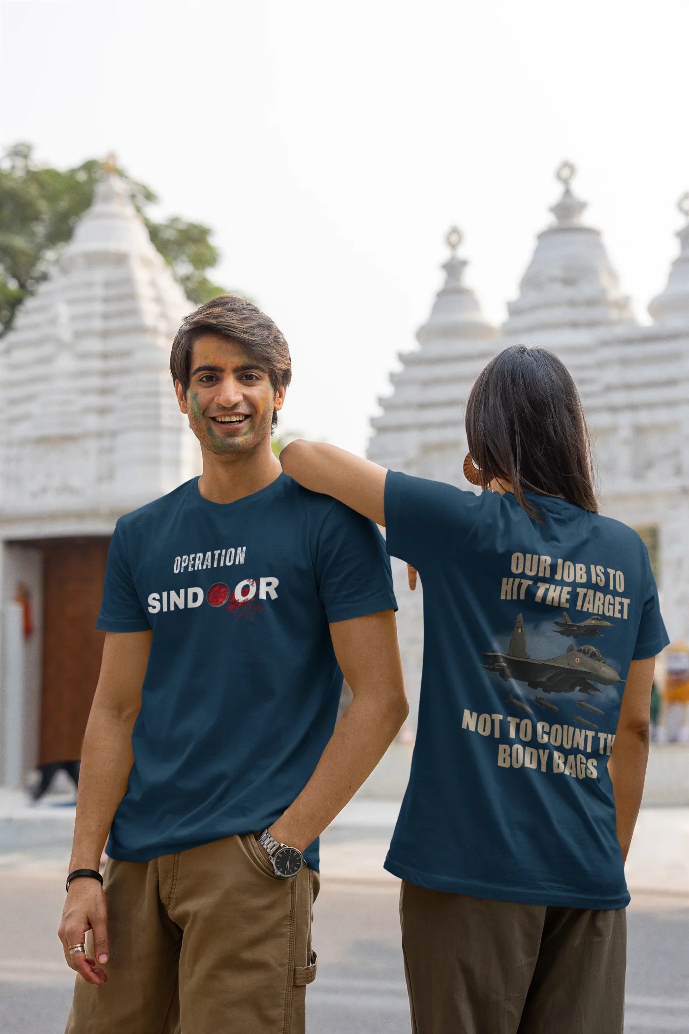Operatie Sindoor - Onze taak is om het doelwit te raken, niet om de lijkenzakken te tellen (voor- en achterkant) T-shirt