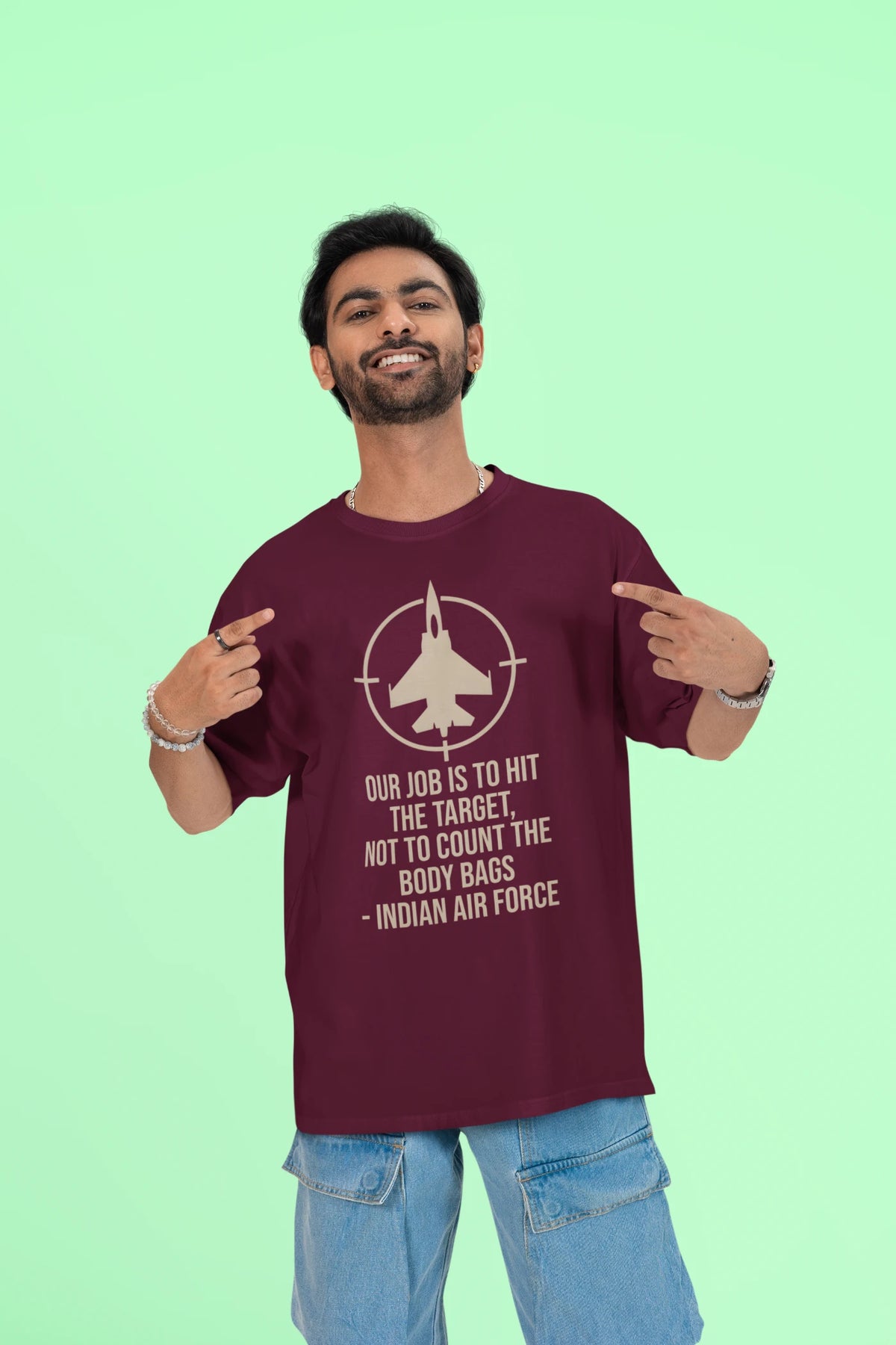 Our job is to hit the target, not to count the body bags - IAF Oversized T-Shirt