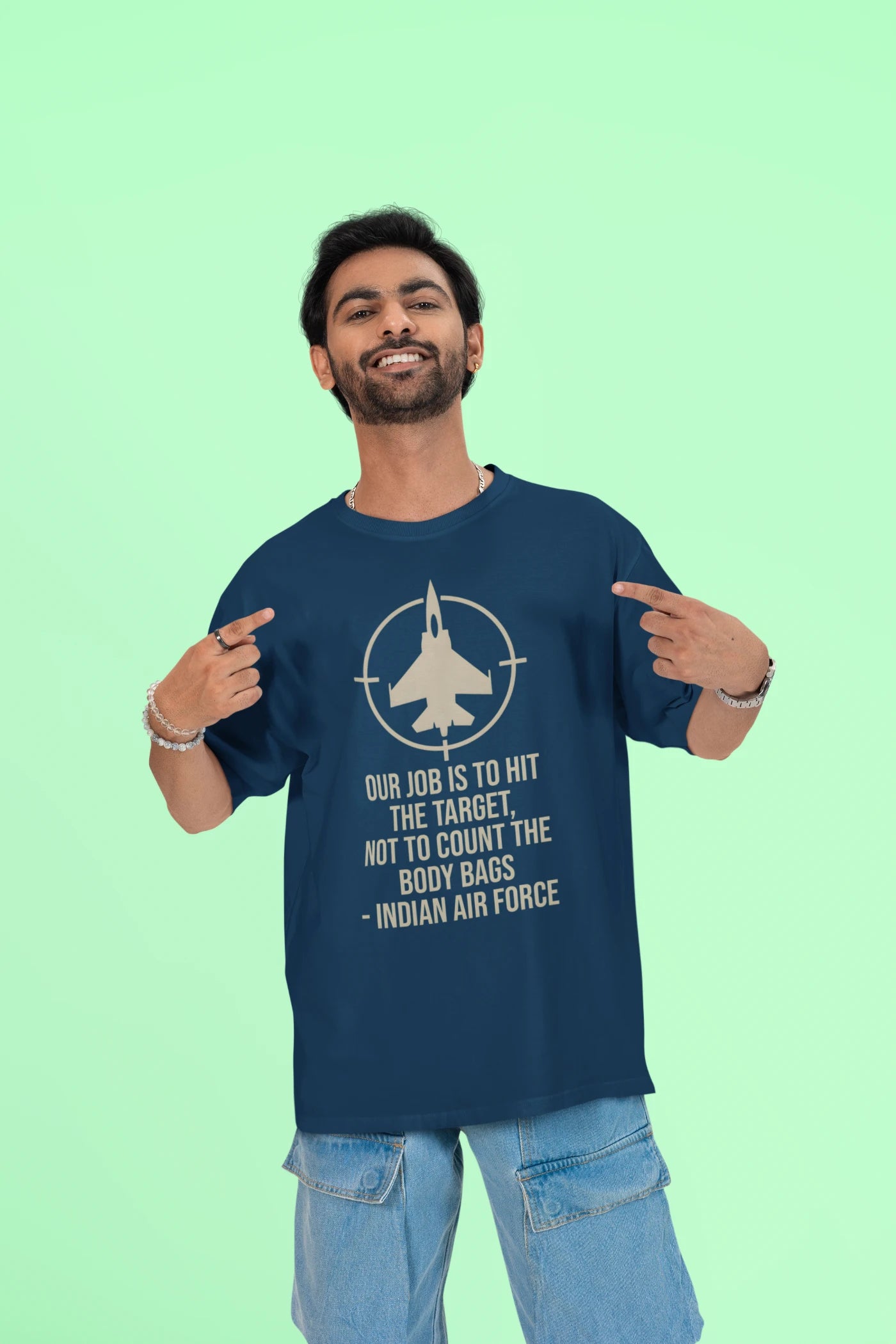 Our job is to hit the target, not to count the body bags - IAF Oversized T-Shirt