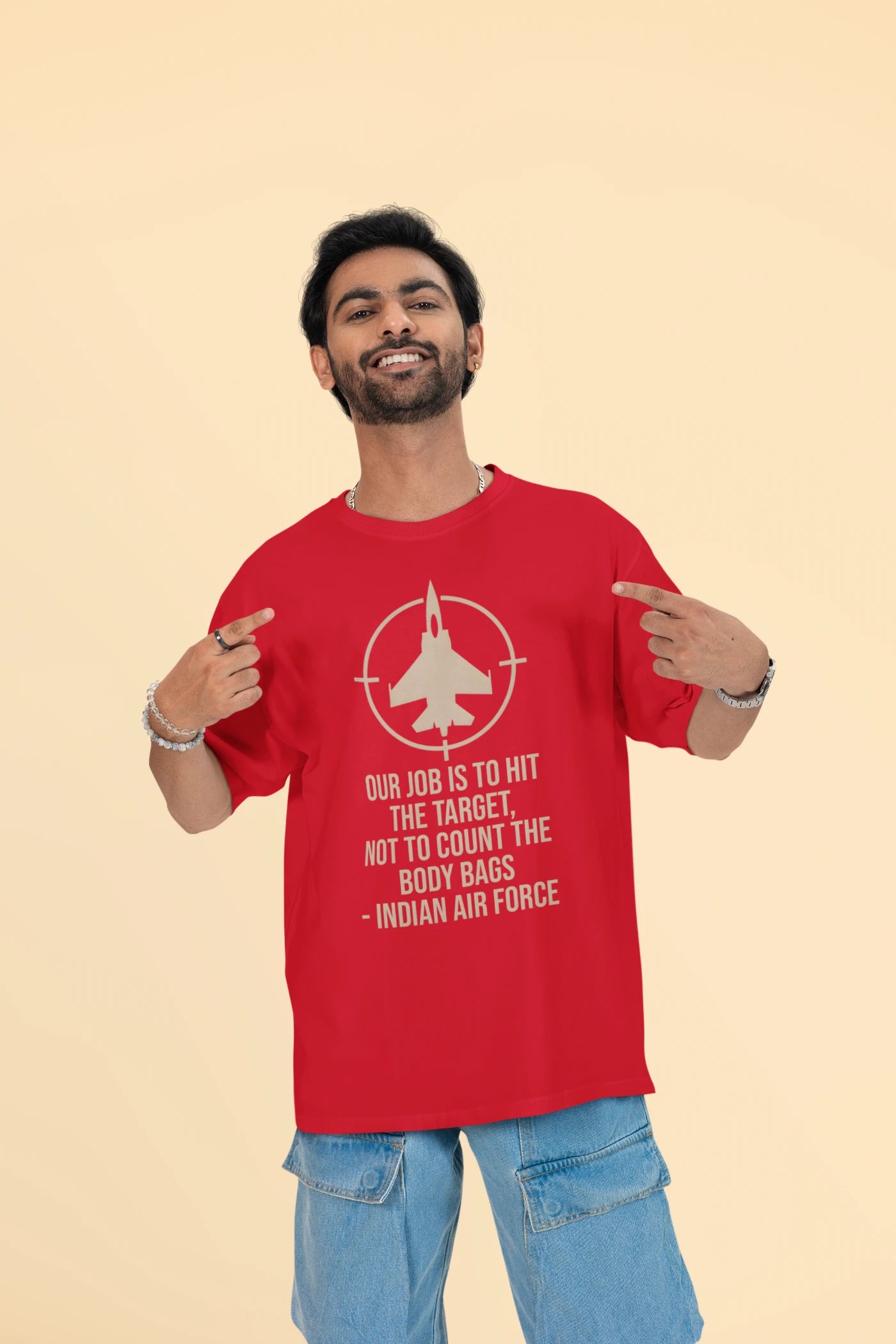 Our job is to hit the target, not to count the body bags - IAF Oversized T-Shirt