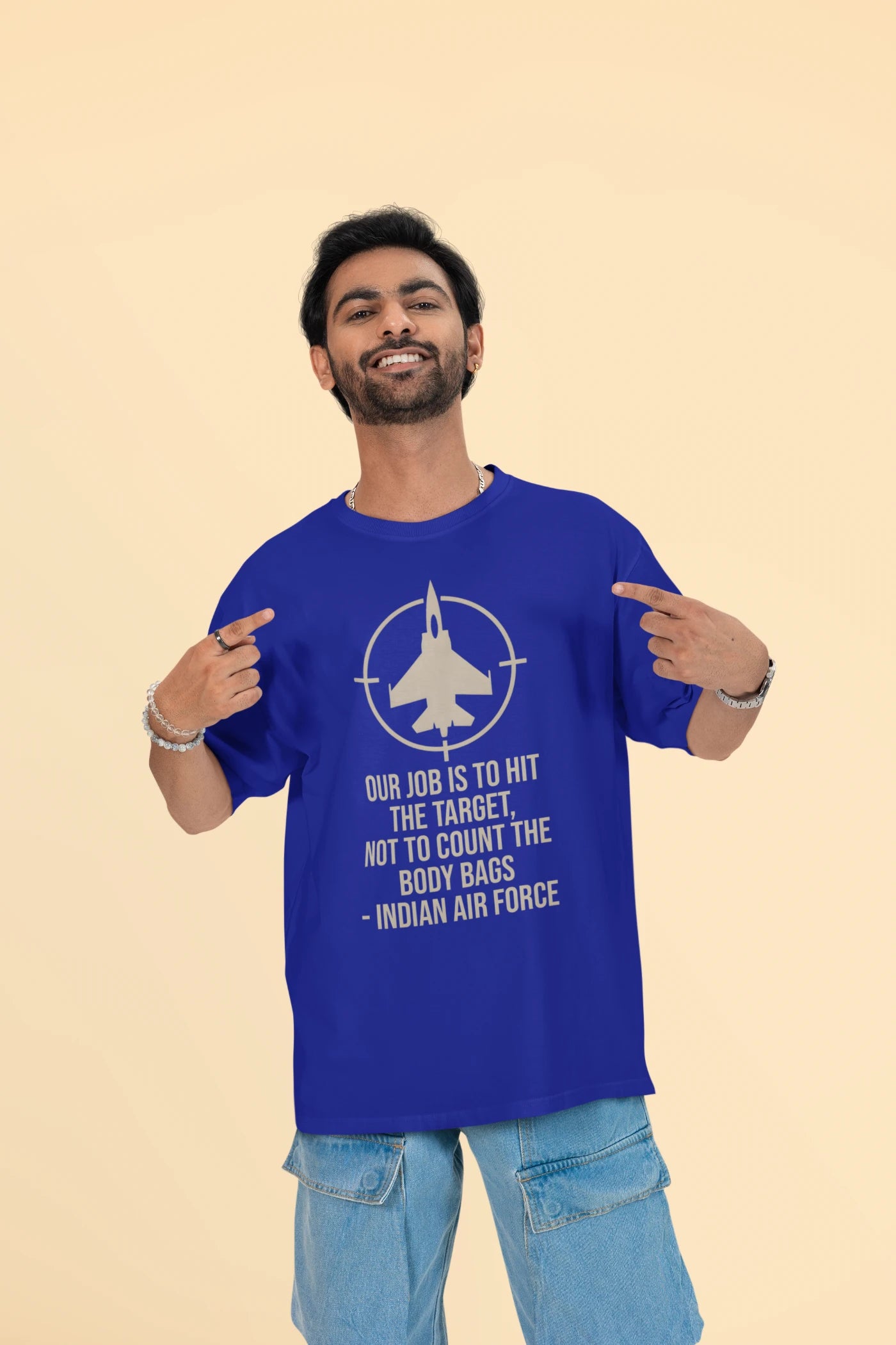 Our job is to hit the target, not to count the body bags - IAF Oversized T-Shirt