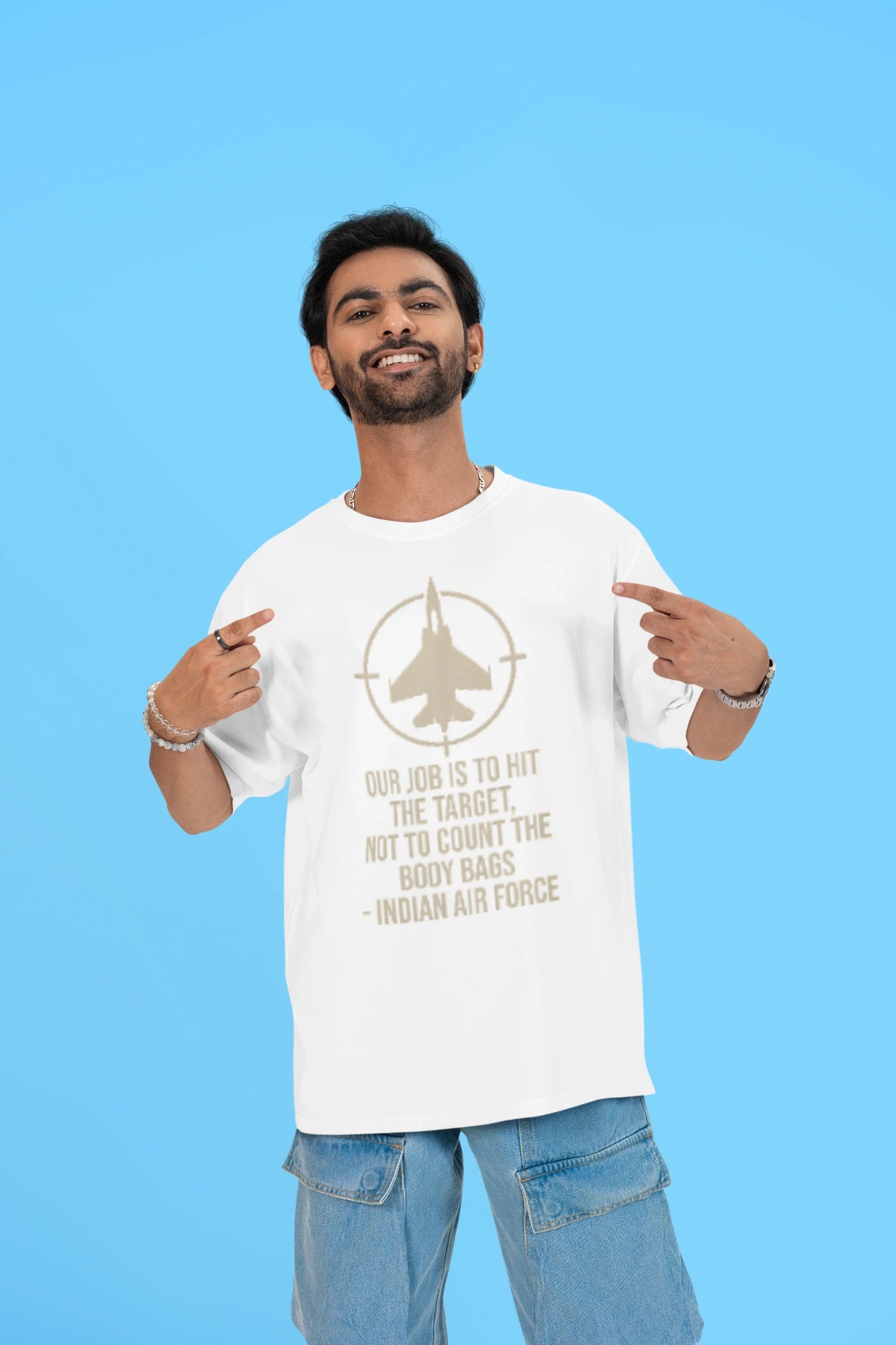 Our job is to hit the target, not to count the body bags - IAF Oversized T-Shirt