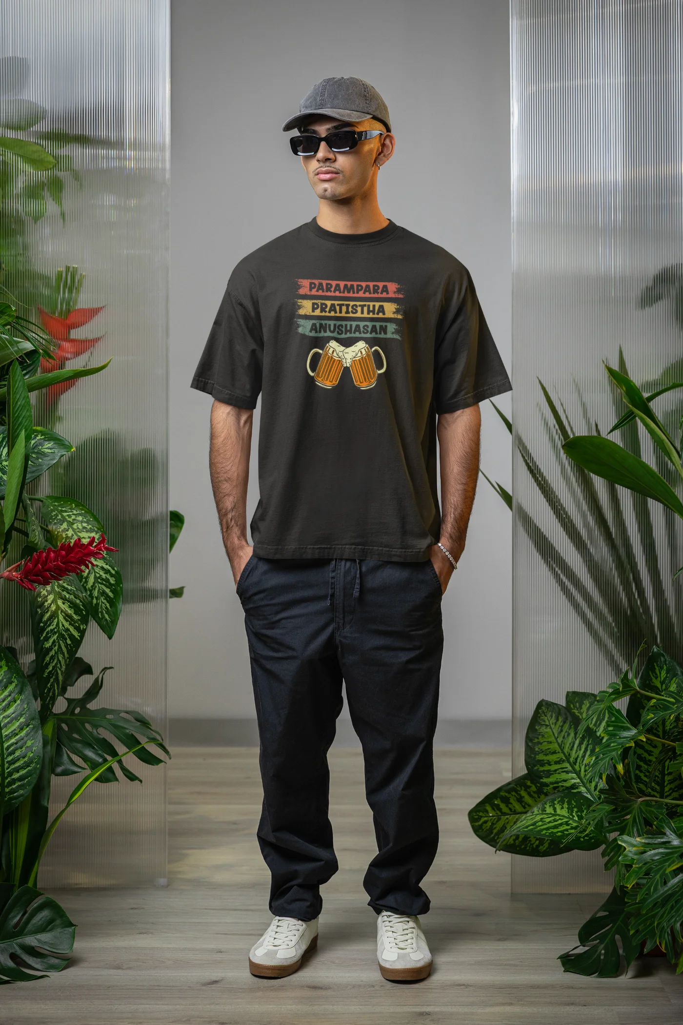 Parampara, Pratistha, Anushasan oversized T-shirt