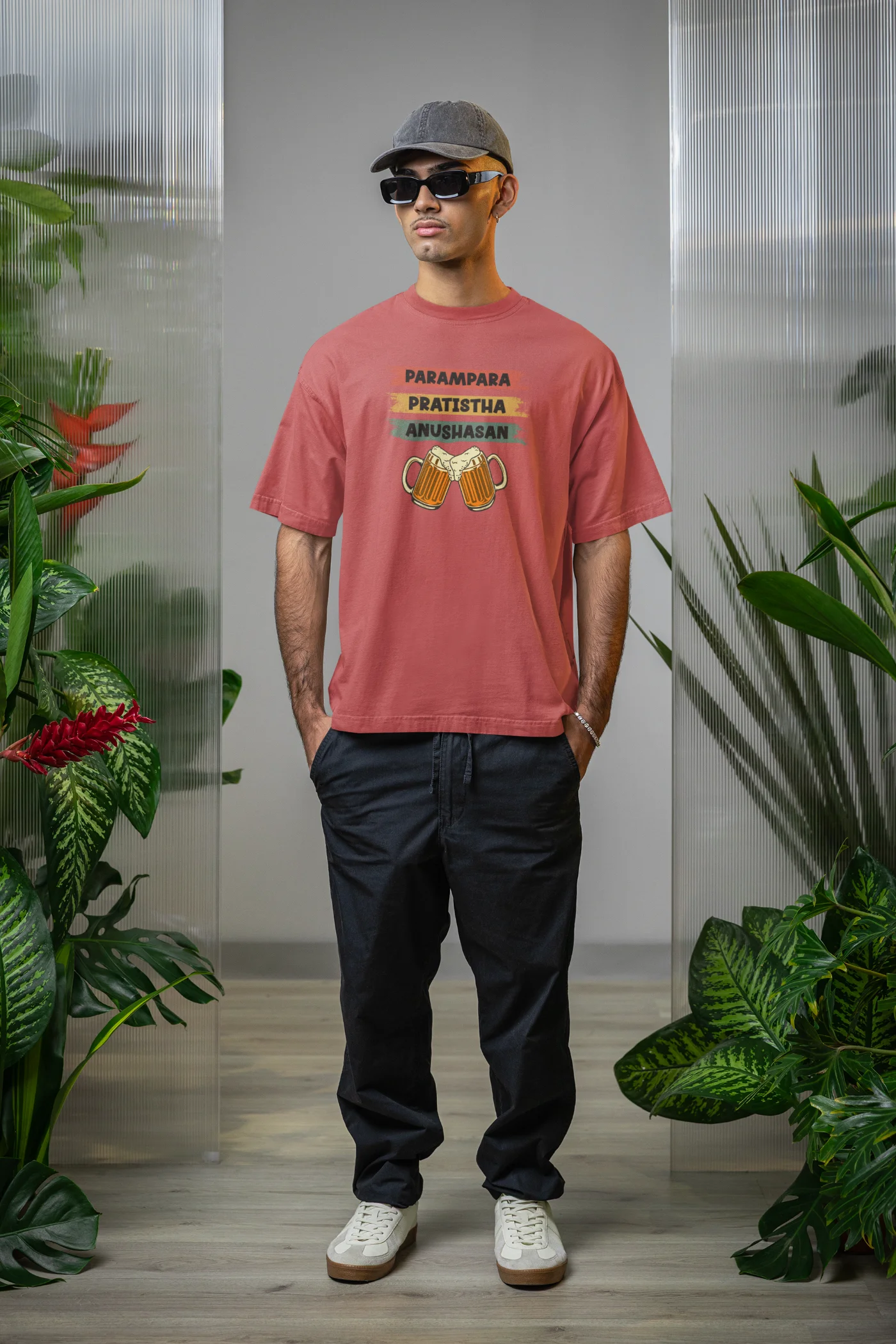Parampara, Pratistha, Anushasan oversized T-shirt