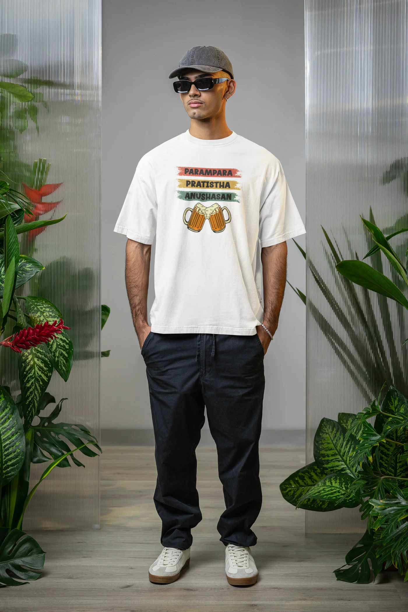 Parampara, Pratistha, Anushasan oversized T-shirt