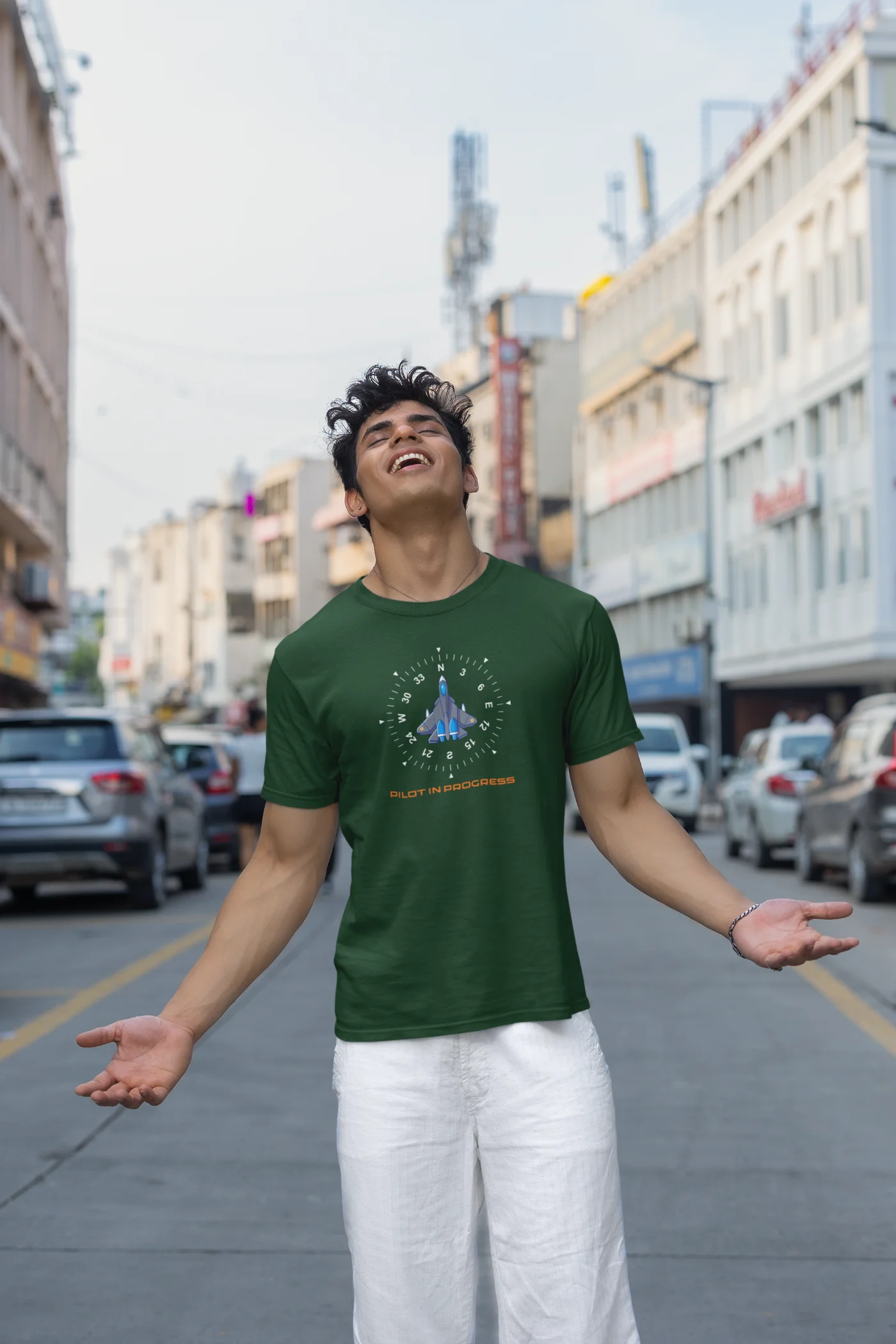 T-shirt met de tekst "Piloot in opleiding"