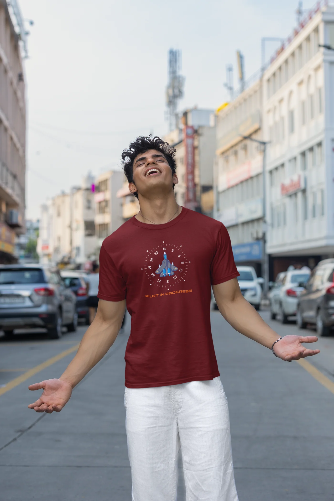 T-shirt met de tekst "Piloot in opleiding"