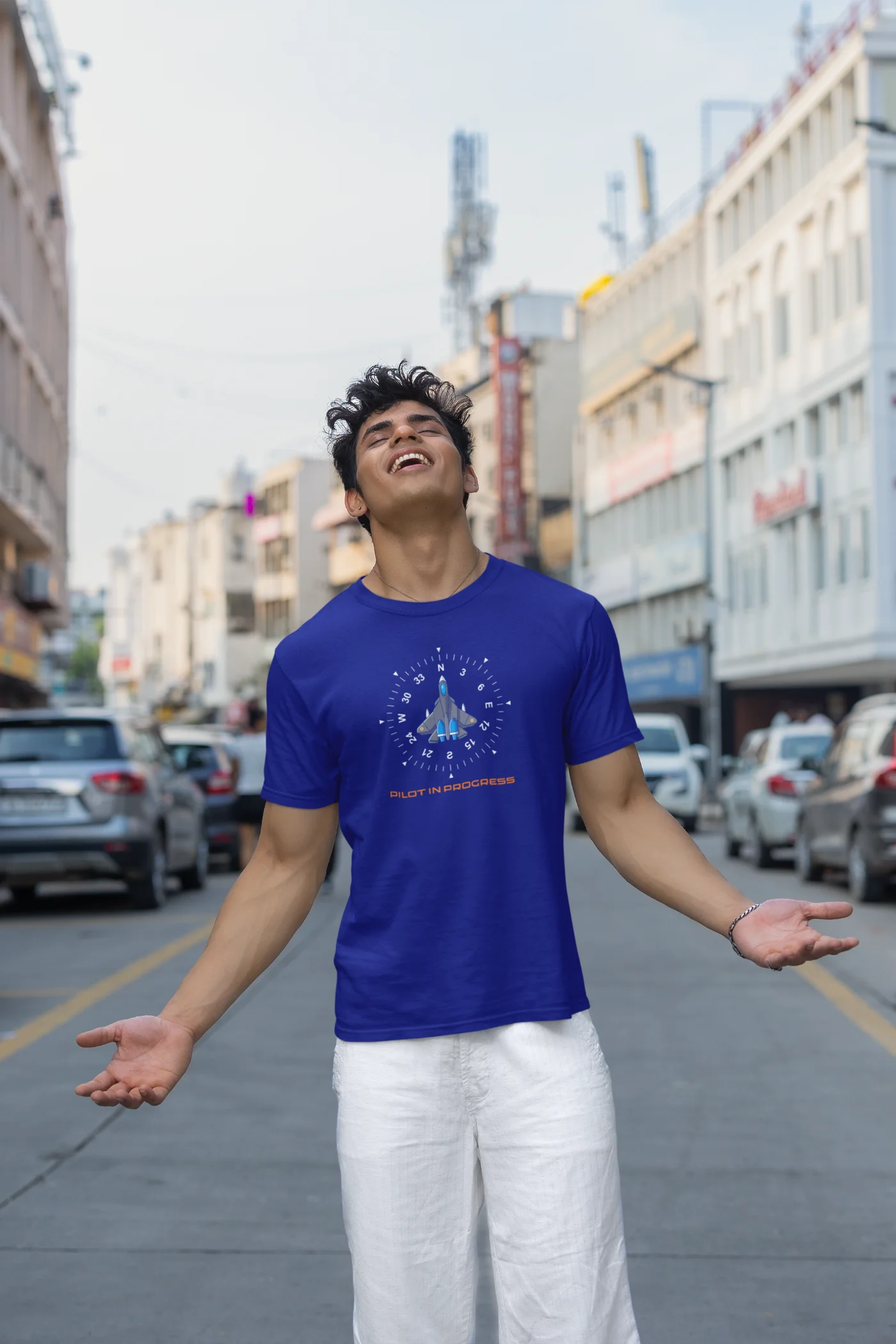 T-shirt met de tekst "Piloot in opleiding"