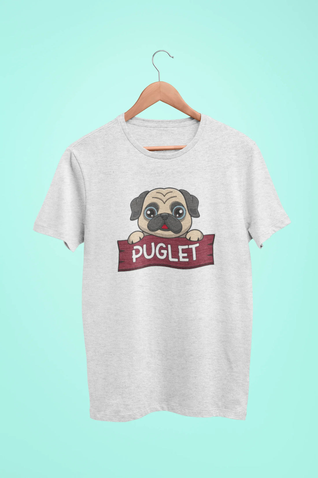 pug puglet oversized t shirt dusty rose scaled