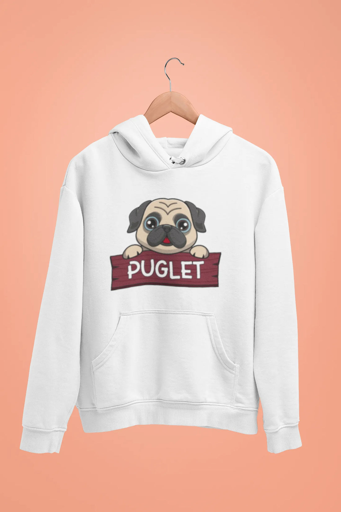 pug puglet unisex hoodie navy blue
