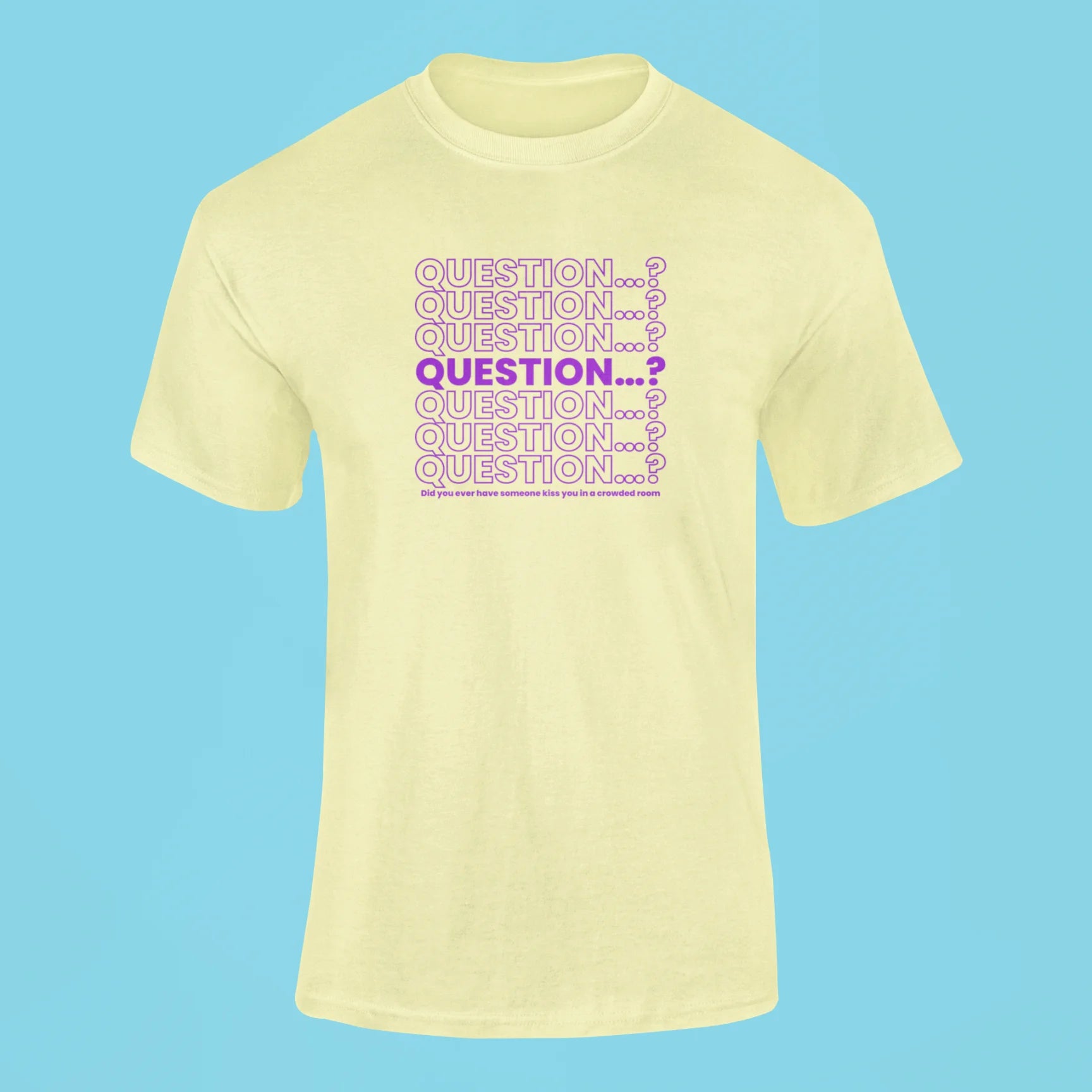 question t shirt butter yellow