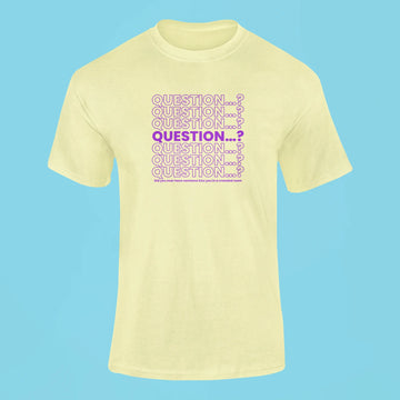 question t shirt butter yellow
