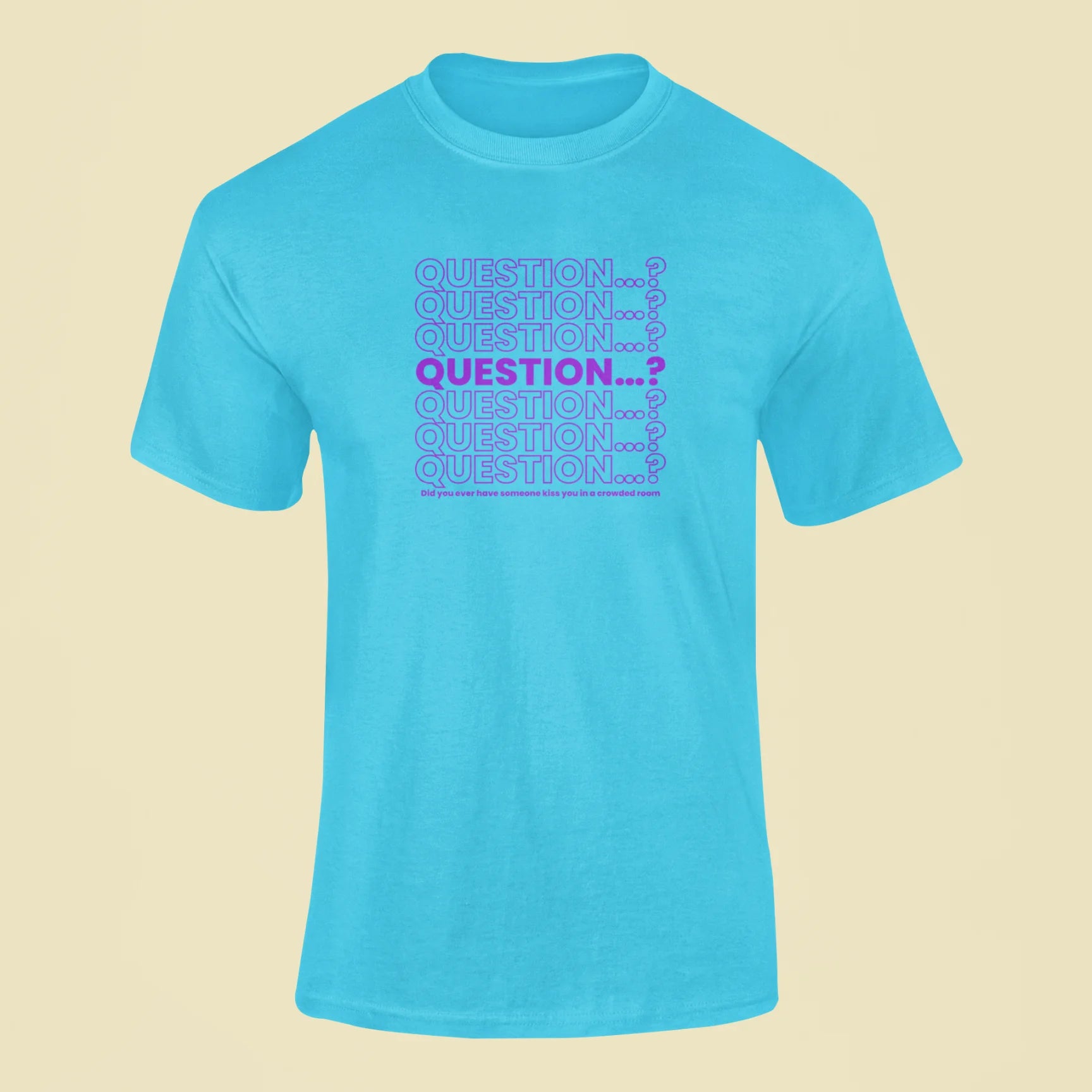 question t shirt sky blue