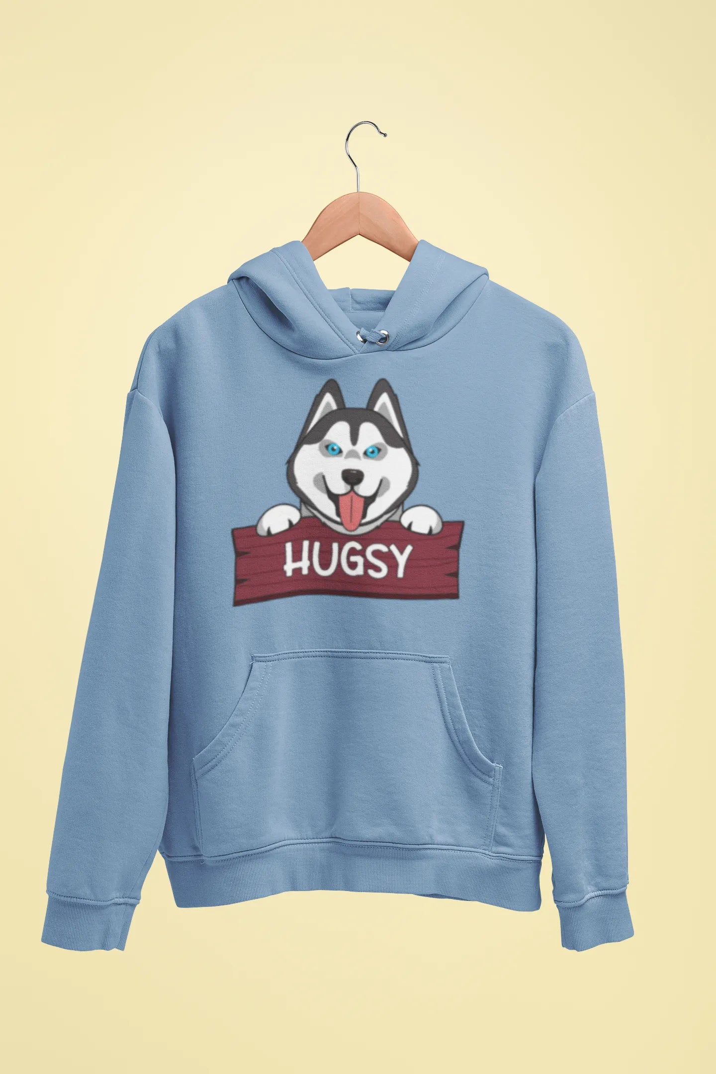 siberian husky hugsy unisex hoodie baby blue
