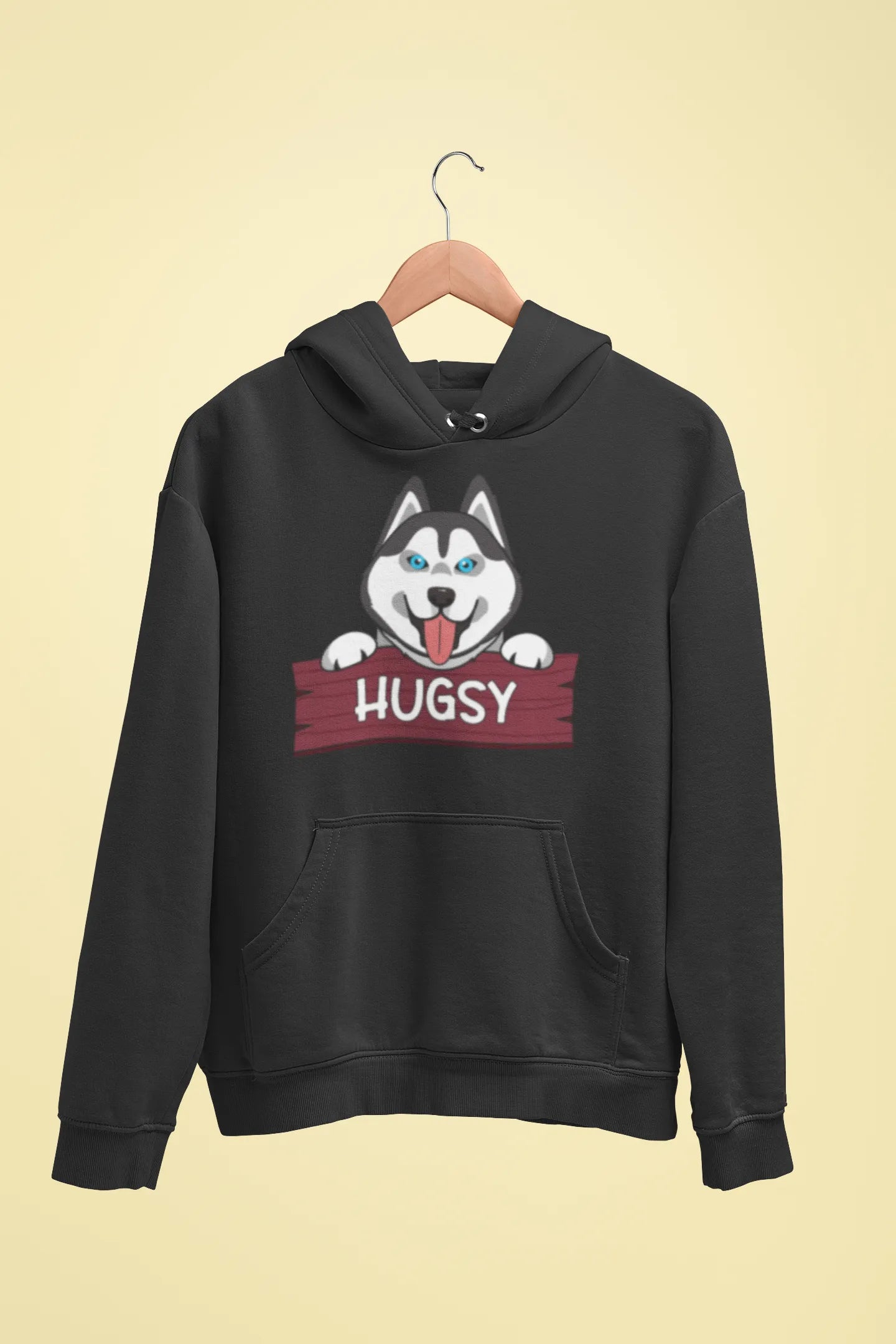 siberian husky hugsy unisex hoodie black