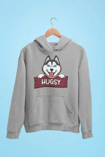 siberian husky hugsy unisex hoodie grey
