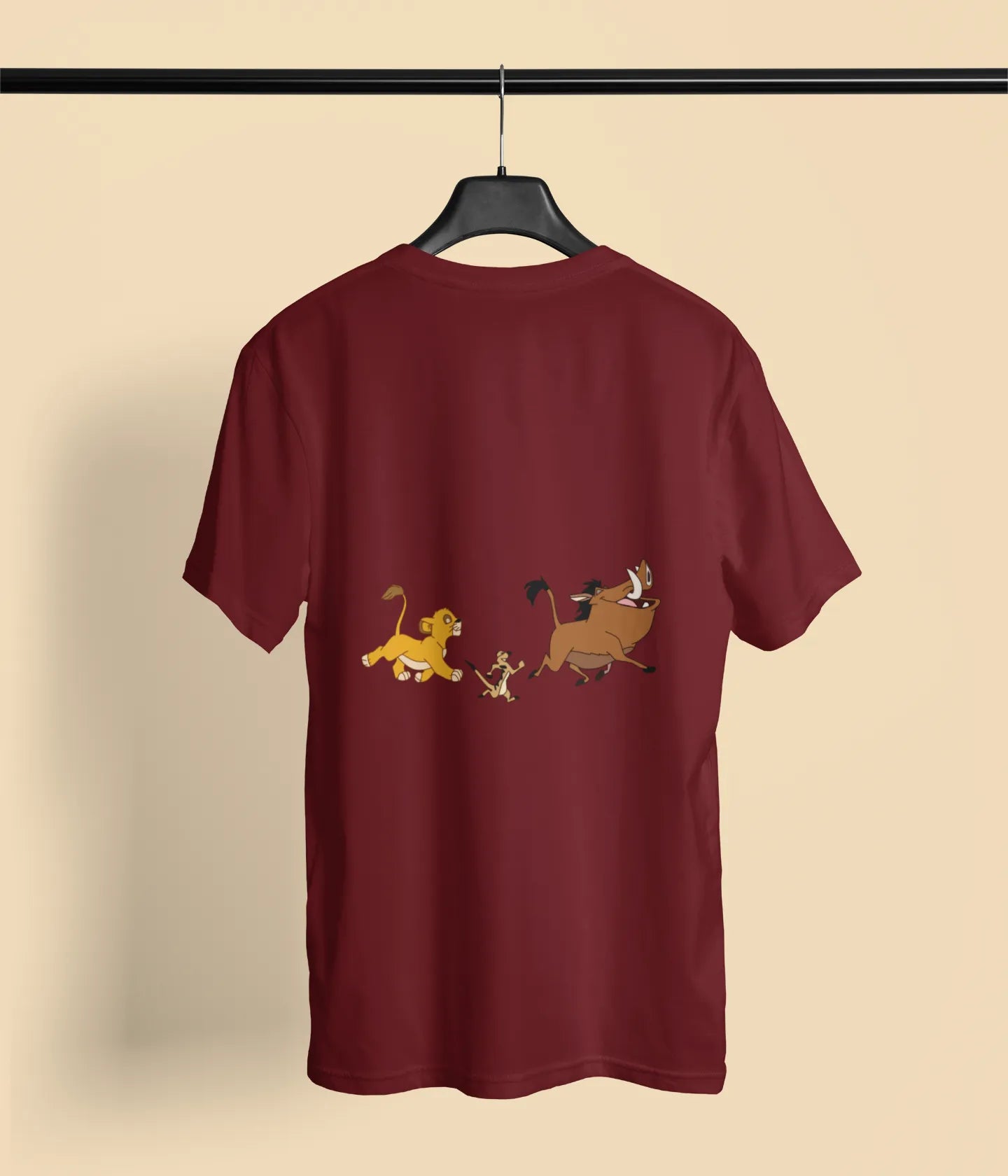 simba pumbaa timon back print 2 maroon