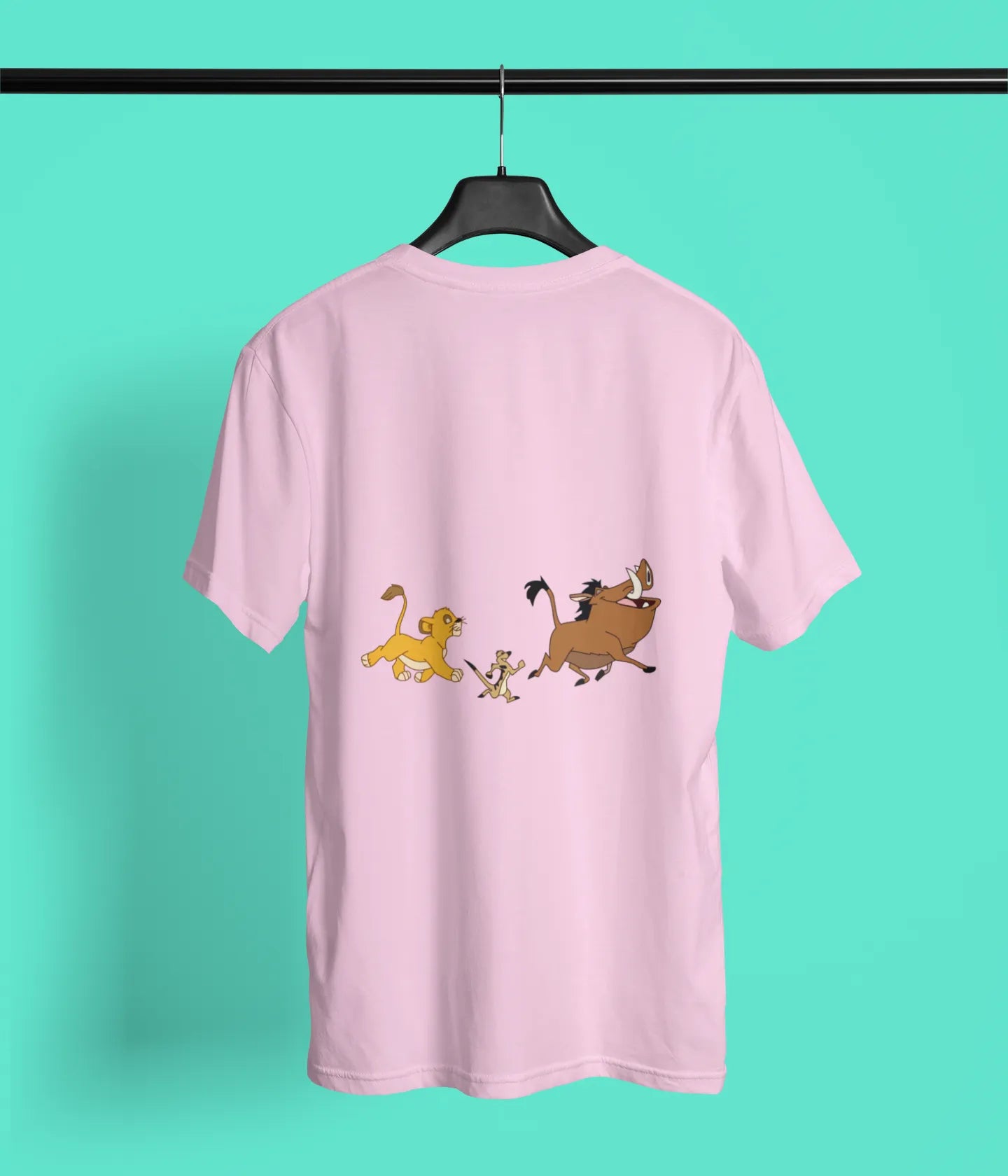 simba pumbaa timon back print 2 pink