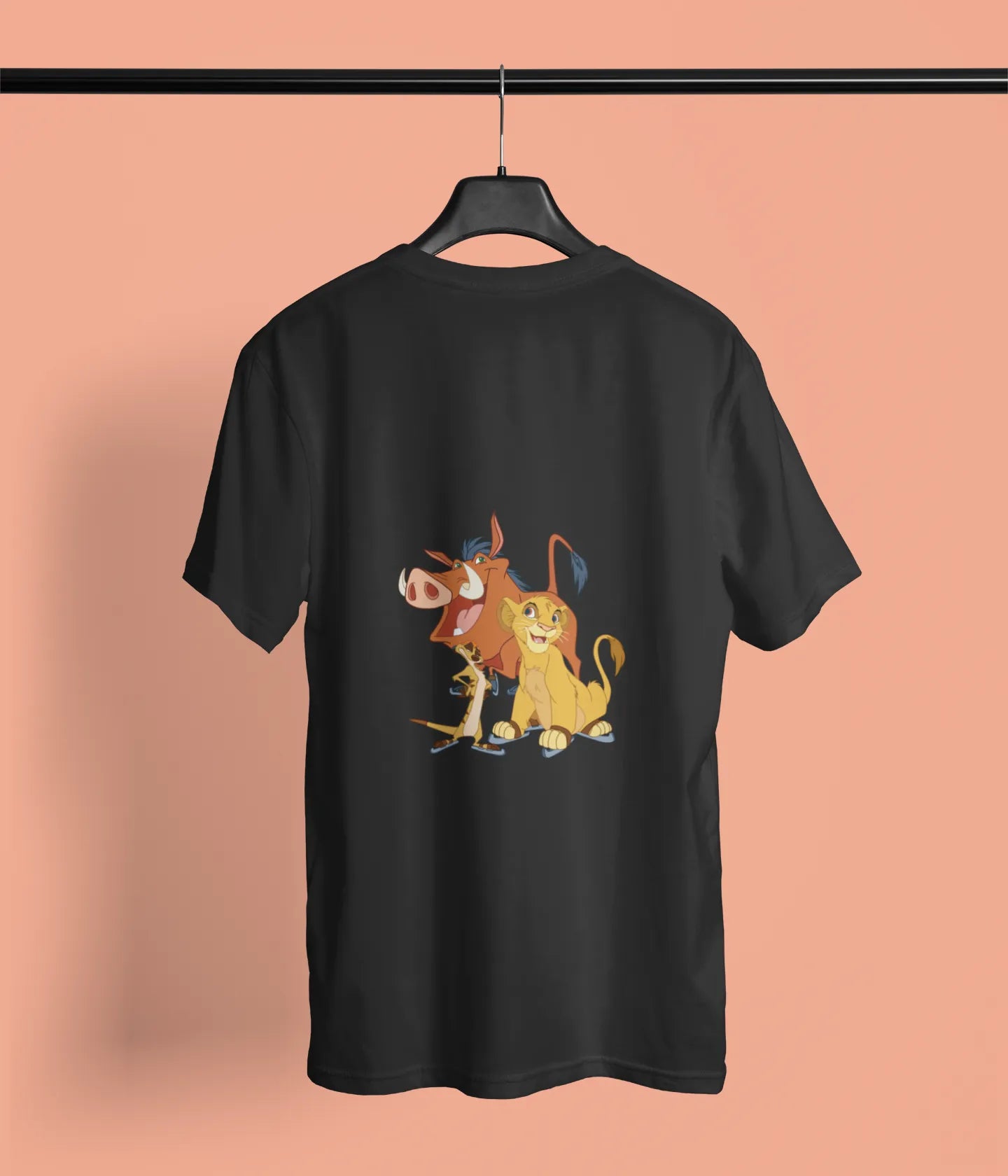 simba pumbaa timon back print black