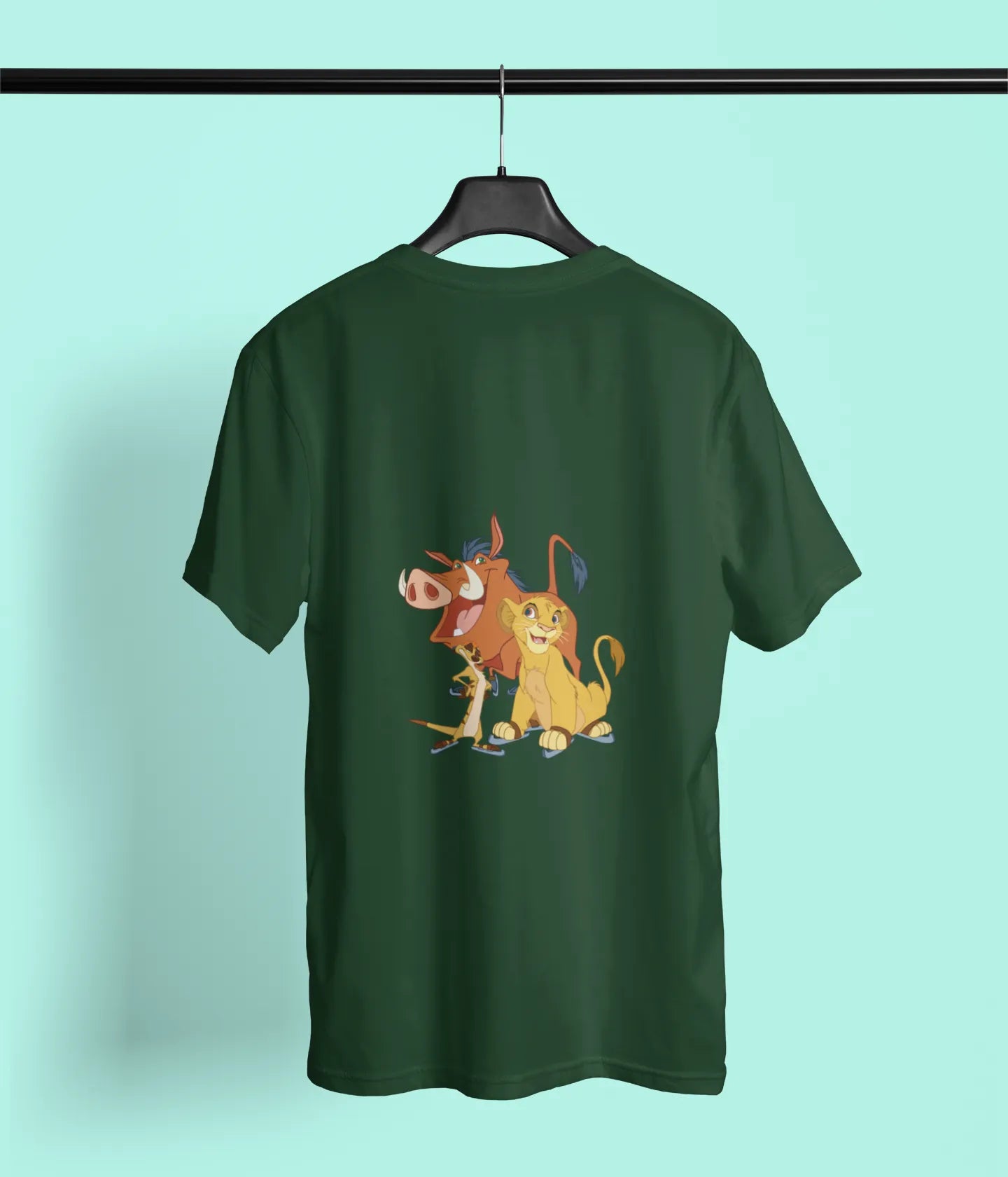 simba pumbaa timon back print green