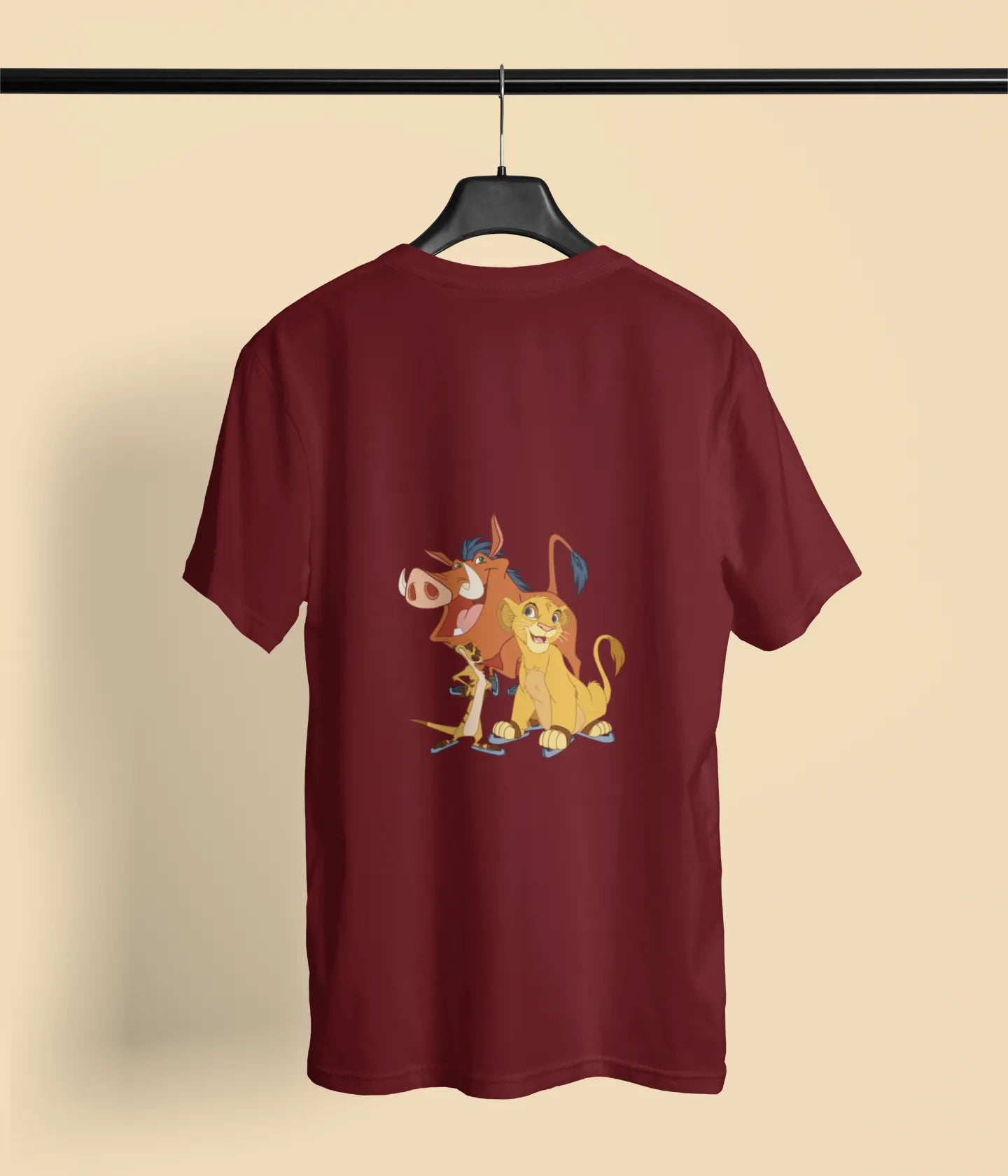 simba pumbaa timon back print maroon