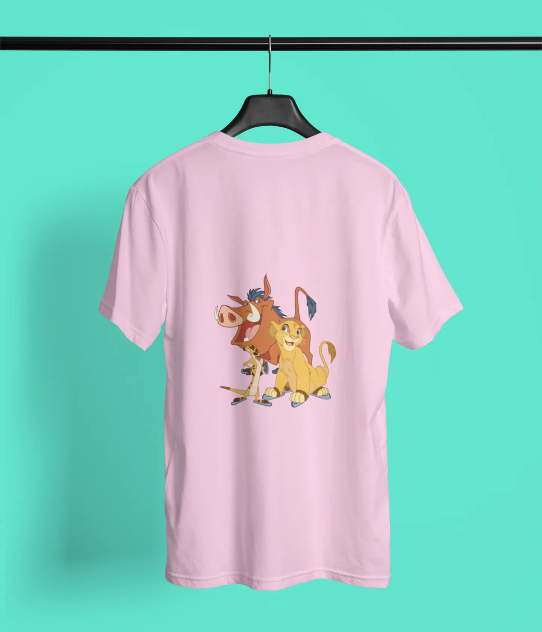 simba pumbaa timon back print pink