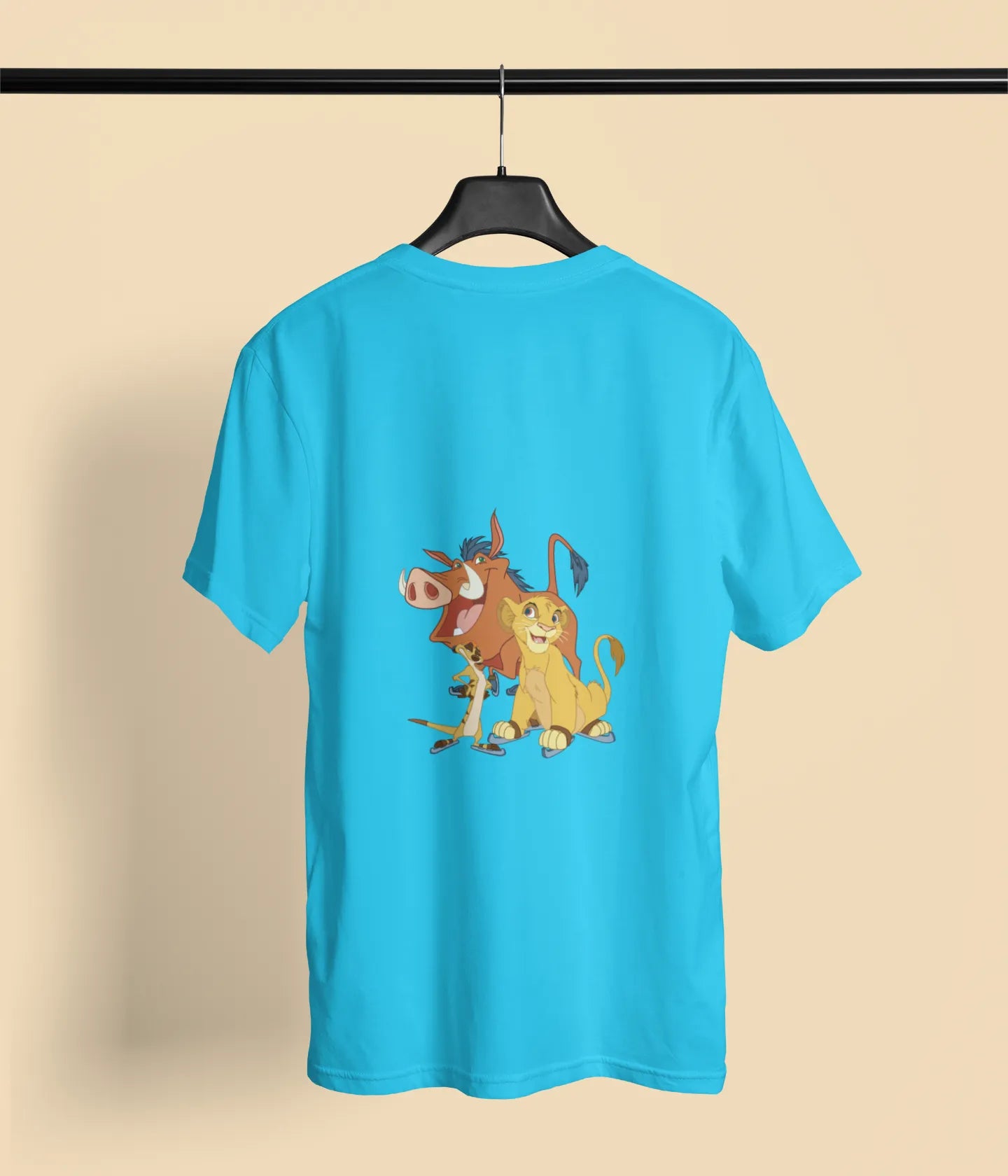 Simba Pumbaa Timon Back Print Sky Blue, 2XL