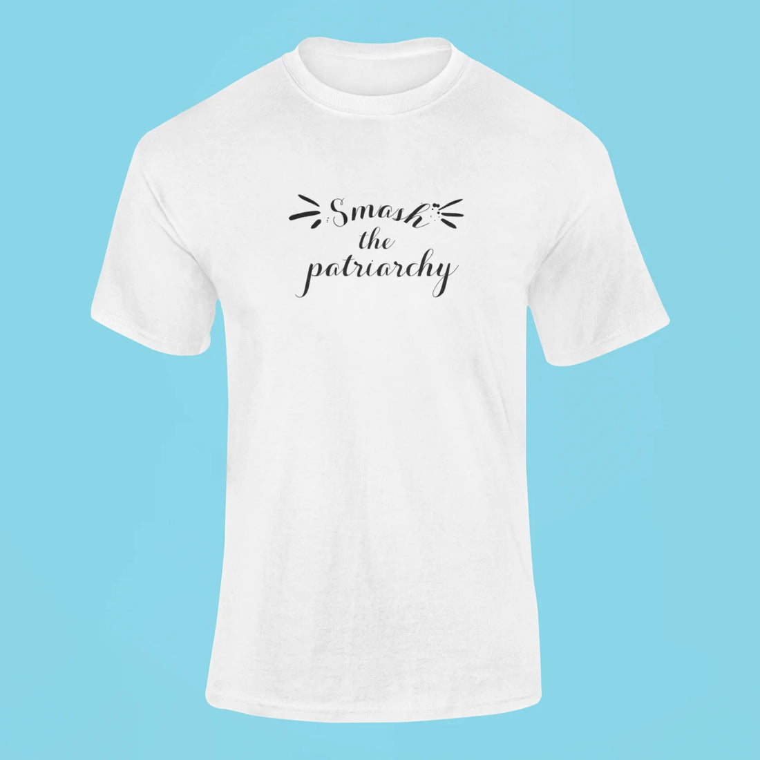 smash the patriarchy t shirt sky blue