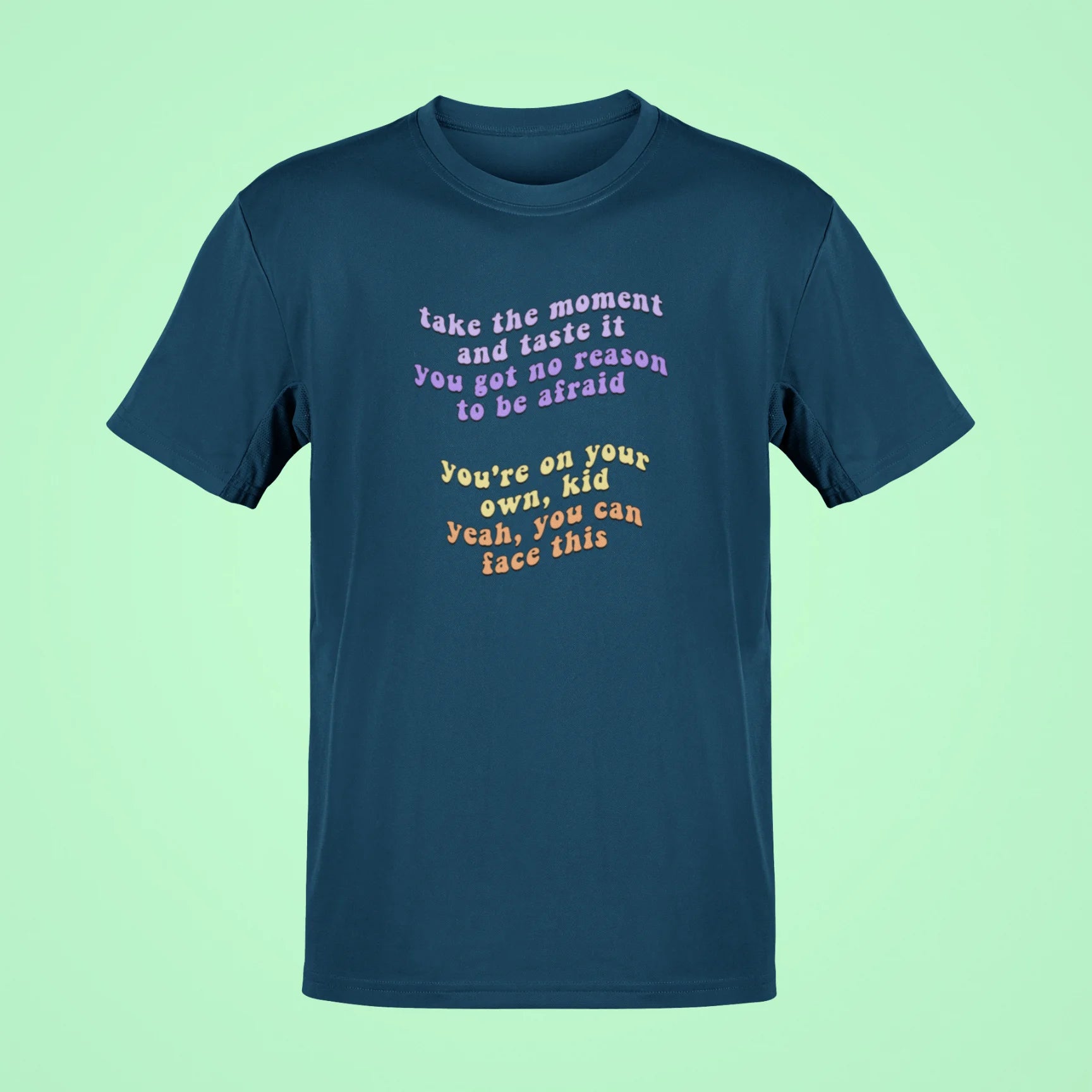take the moment and taste it oversized t shirt navy blue